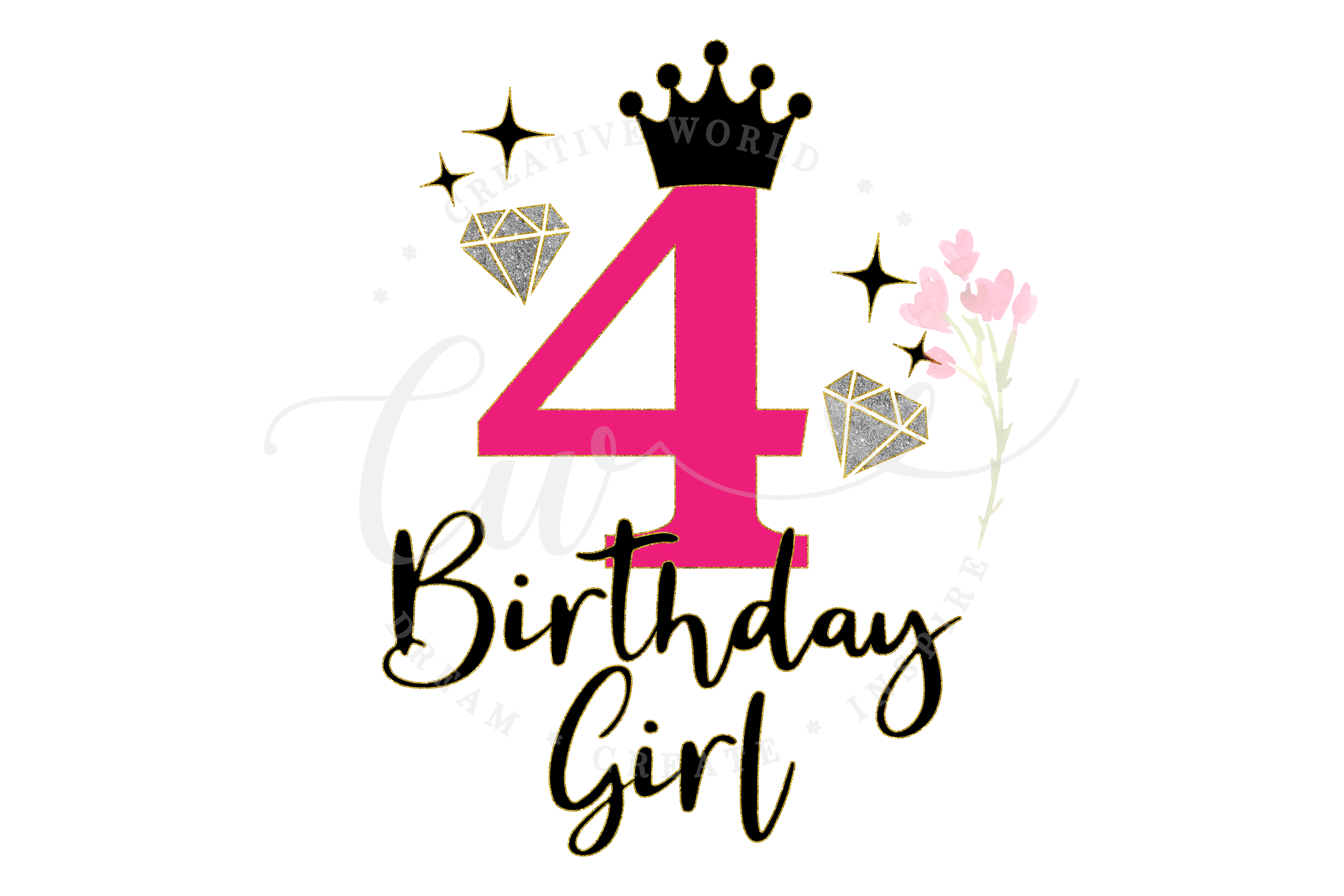 4th Birthday svg | My 4th Birthday svg | Princess Diva