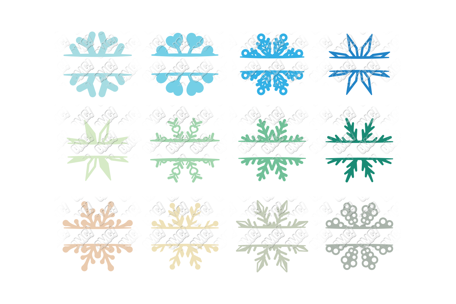 Download Snowflake SVG Bundle Monogram in SVG, DXF, PNG, EPS, JPEG ...