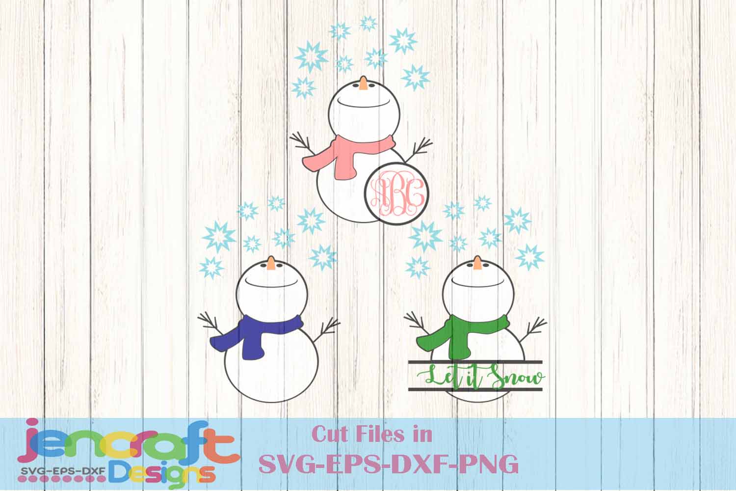 Christmas Snowman Monogram Frame Bundle Snowmen Face Svg