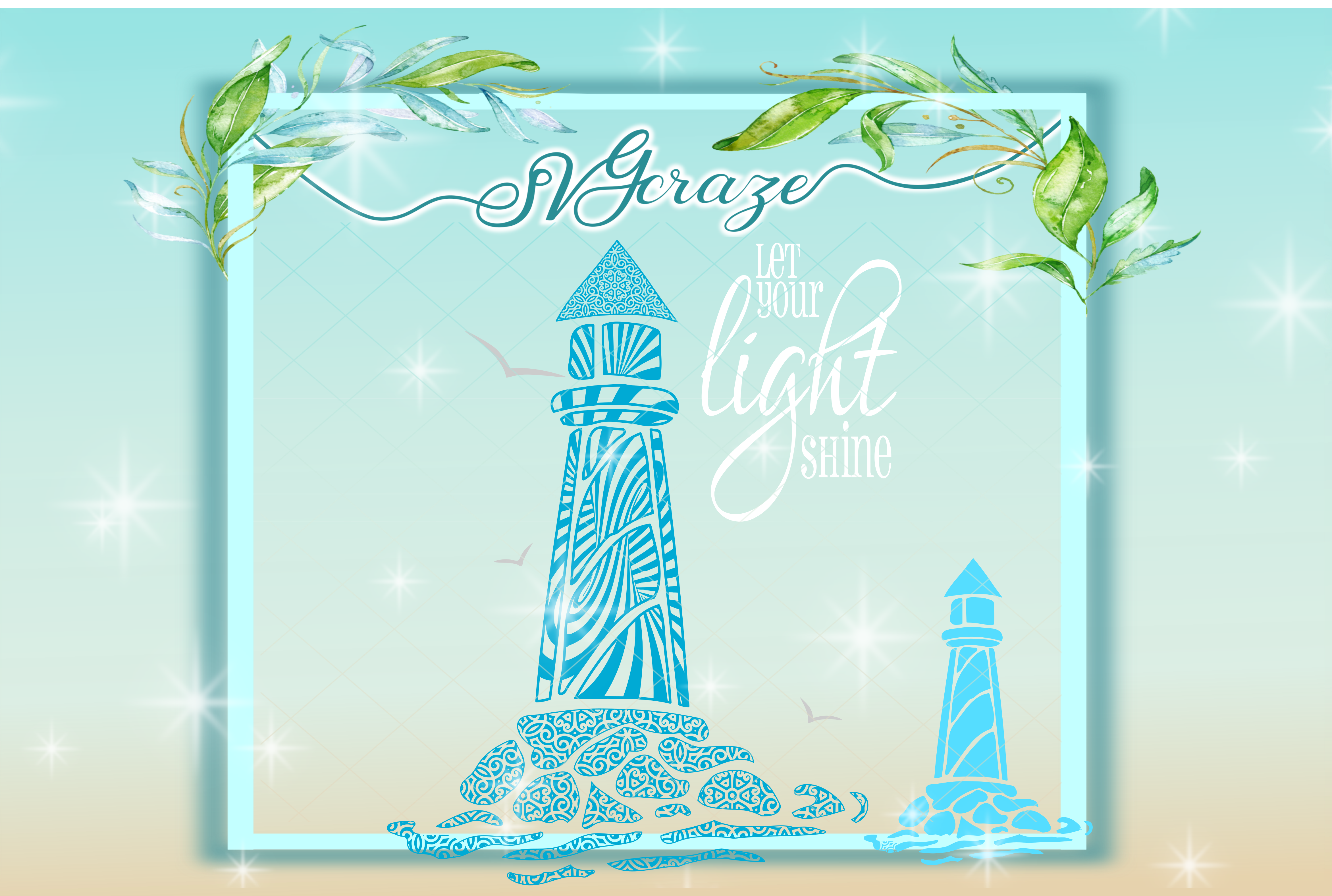 Lighthouse Svg, Quote SVG, Let Your Light Shine, Lighthouse Mandala