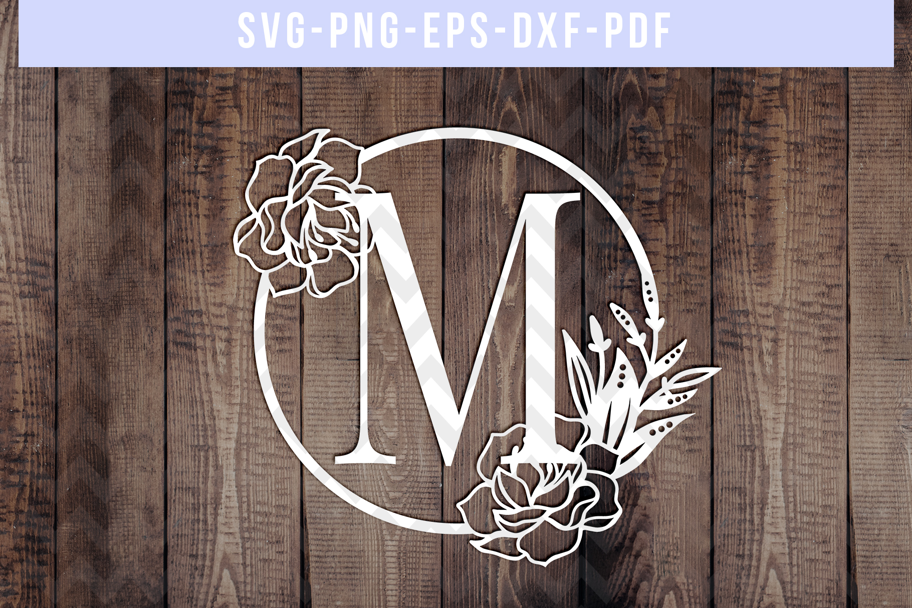 Download Monogram M Papercut Template, Peony Floral Monogram SVG, PDF