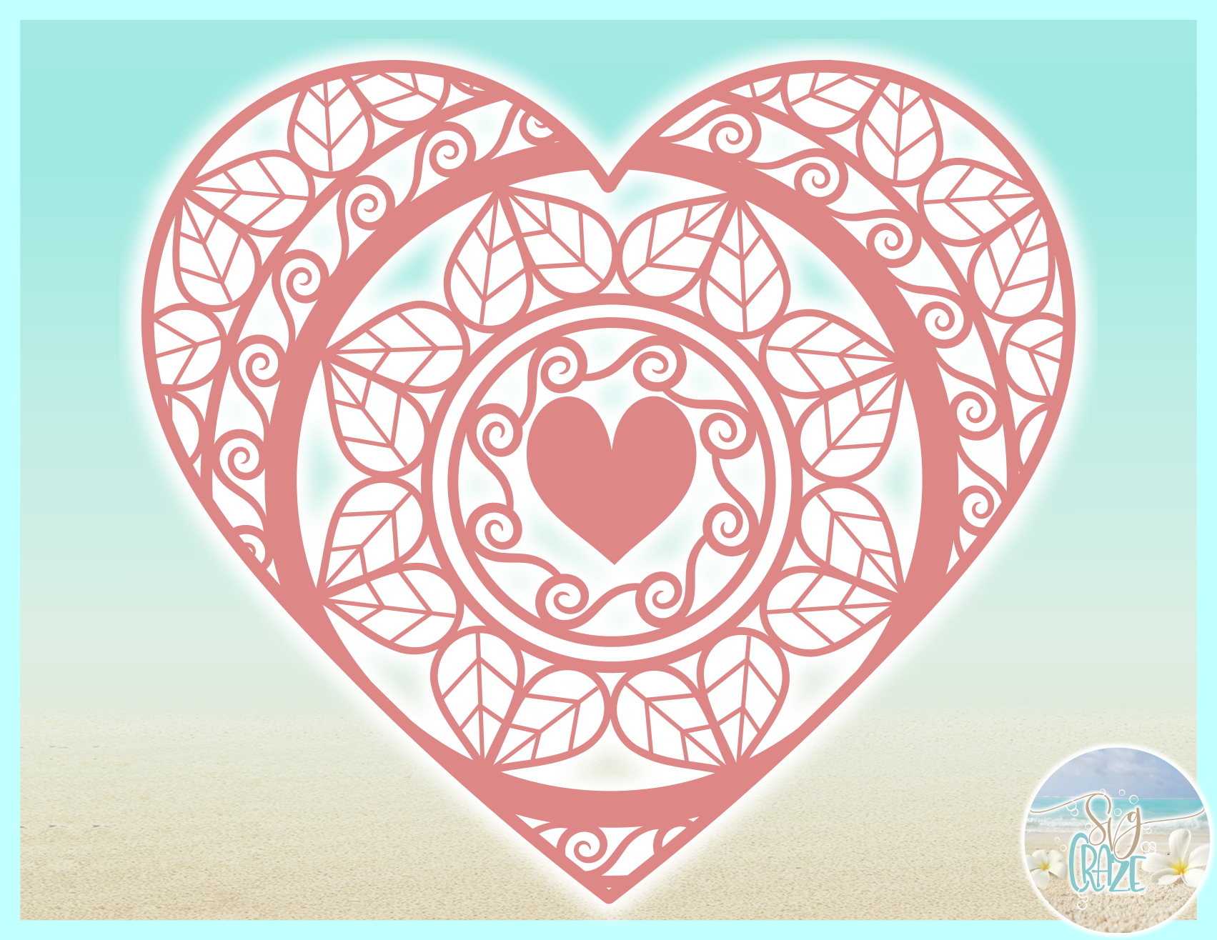 Download Heart Mandala Zentangle SVG Eps Png PDF Valentines Day ...