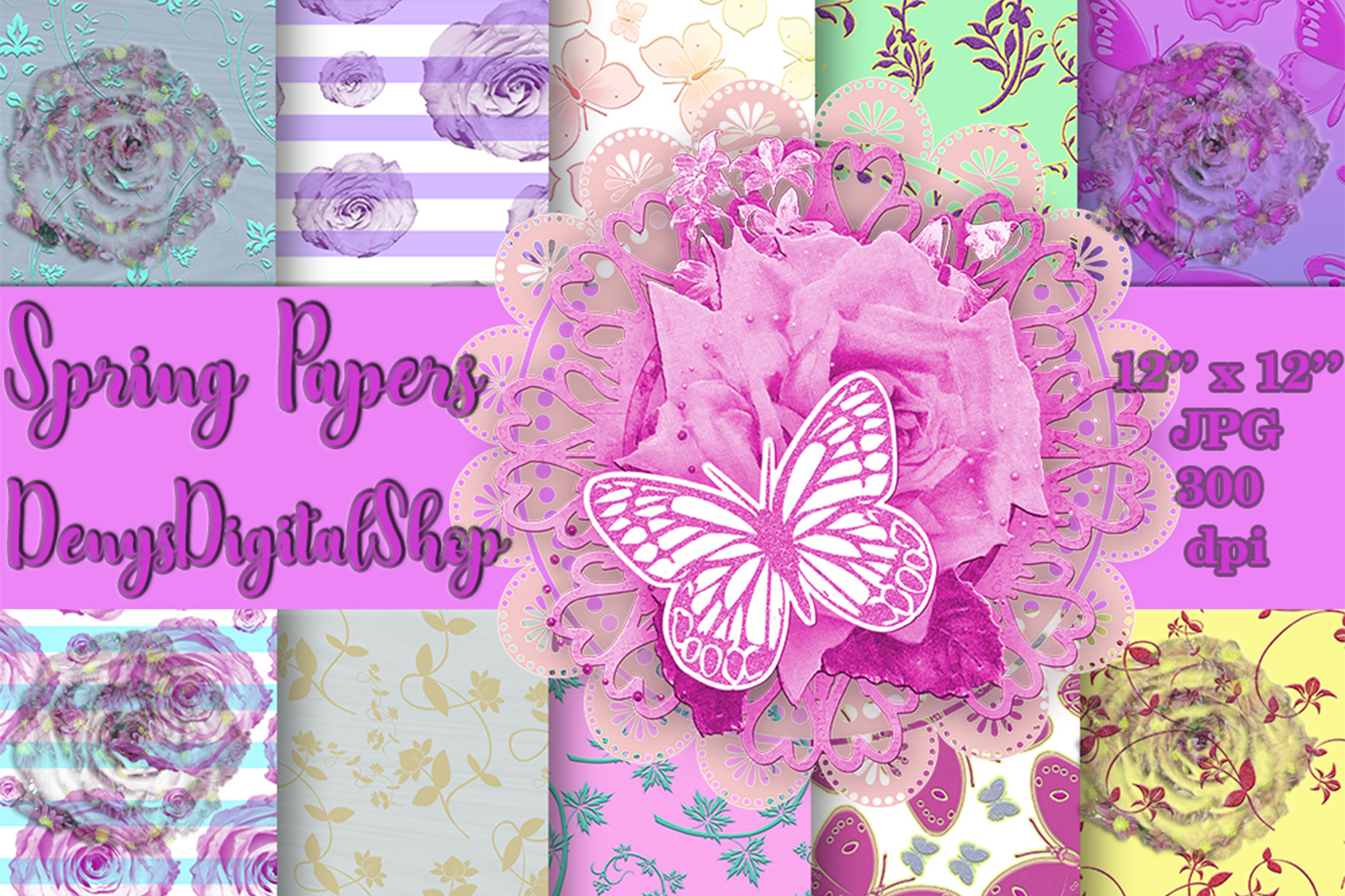 Spring Digital Paper, Spring Digital Prints, Spring, 50OFF