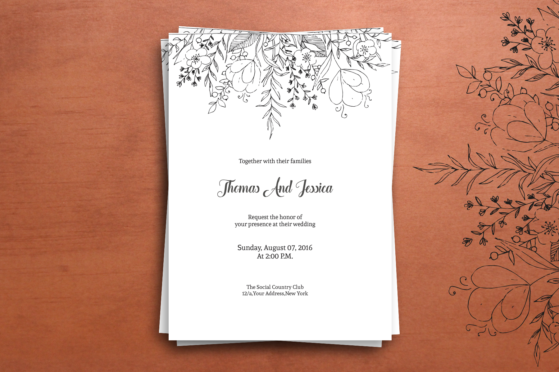 Wedding Invitation Template, Ms Word & Template