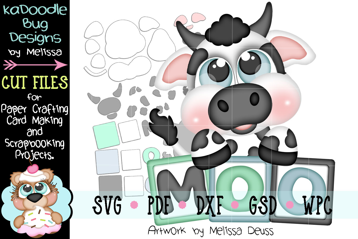 Download Baby Moo Block Cow Cut File - SVG PDF DXF GSD WPC