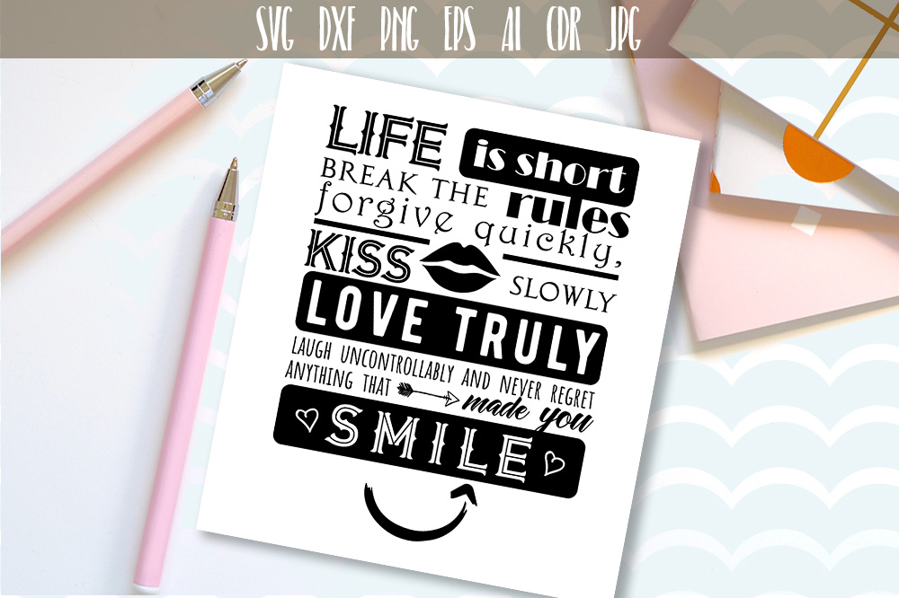 Download Life is short SVG Inspirational quote vector (239644 ...