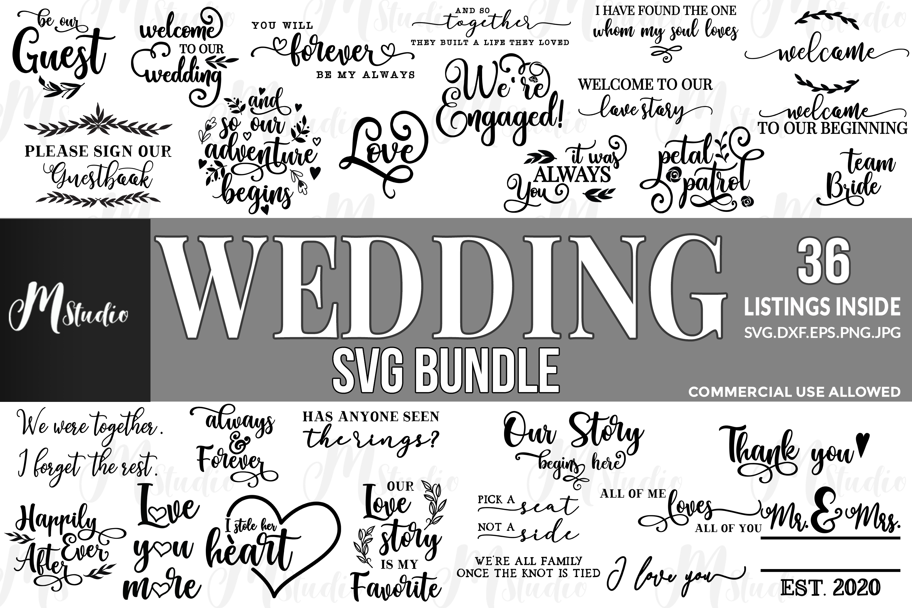Download Wedding SVG Bundle.