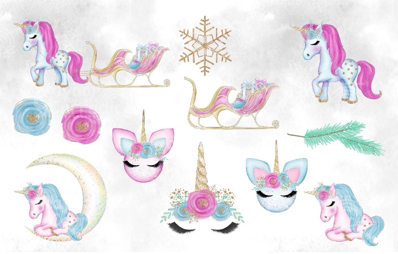 Download Sweet Christmas - Christmas Unicorn Clipart (150115 ...