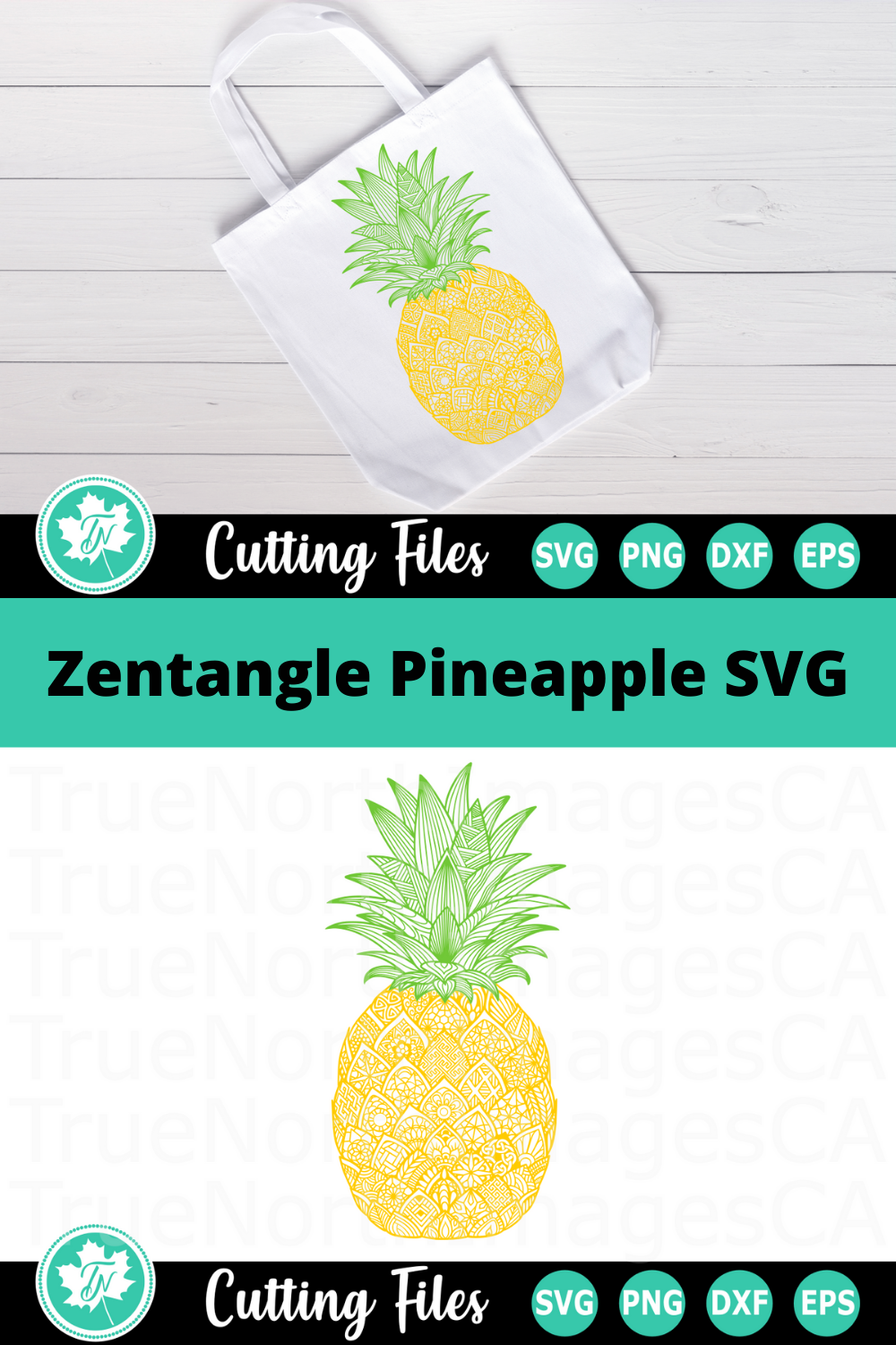 Pineapple - A Zentangle SVG Cut File