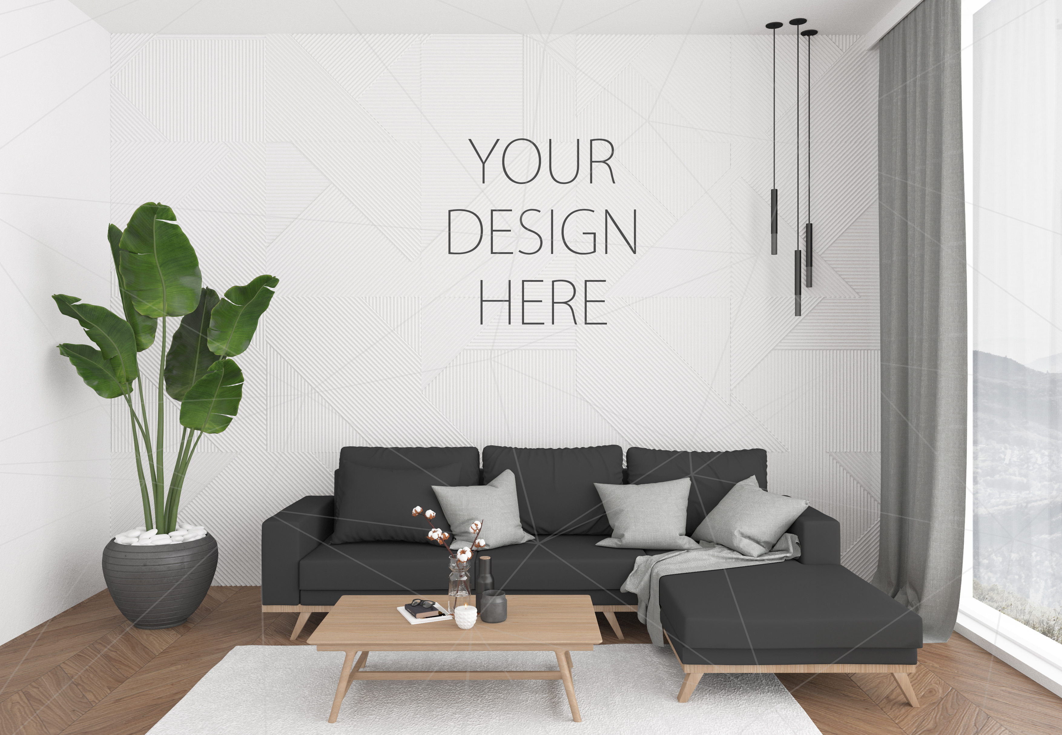 Interior mockup bundle blank wall mock up