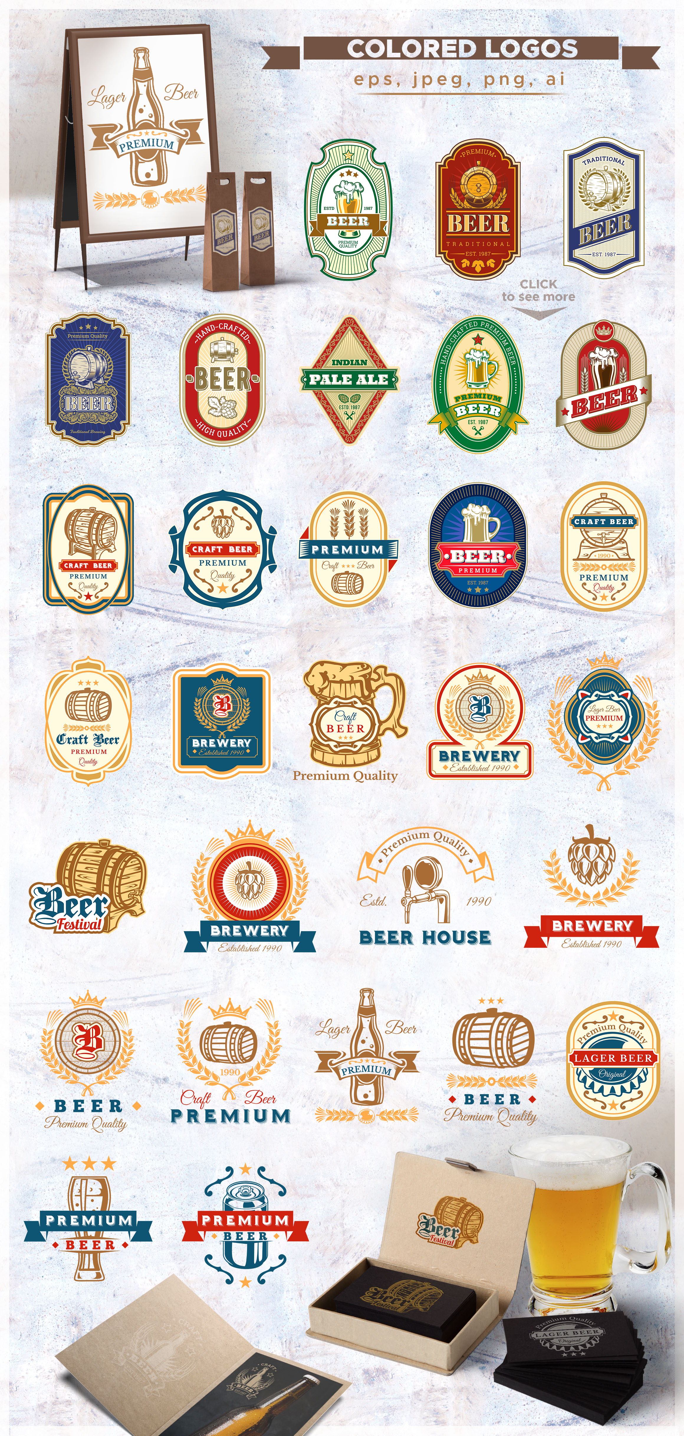 Craft Beer Design Kit Logo Creator (82393) Logos Design Bundles