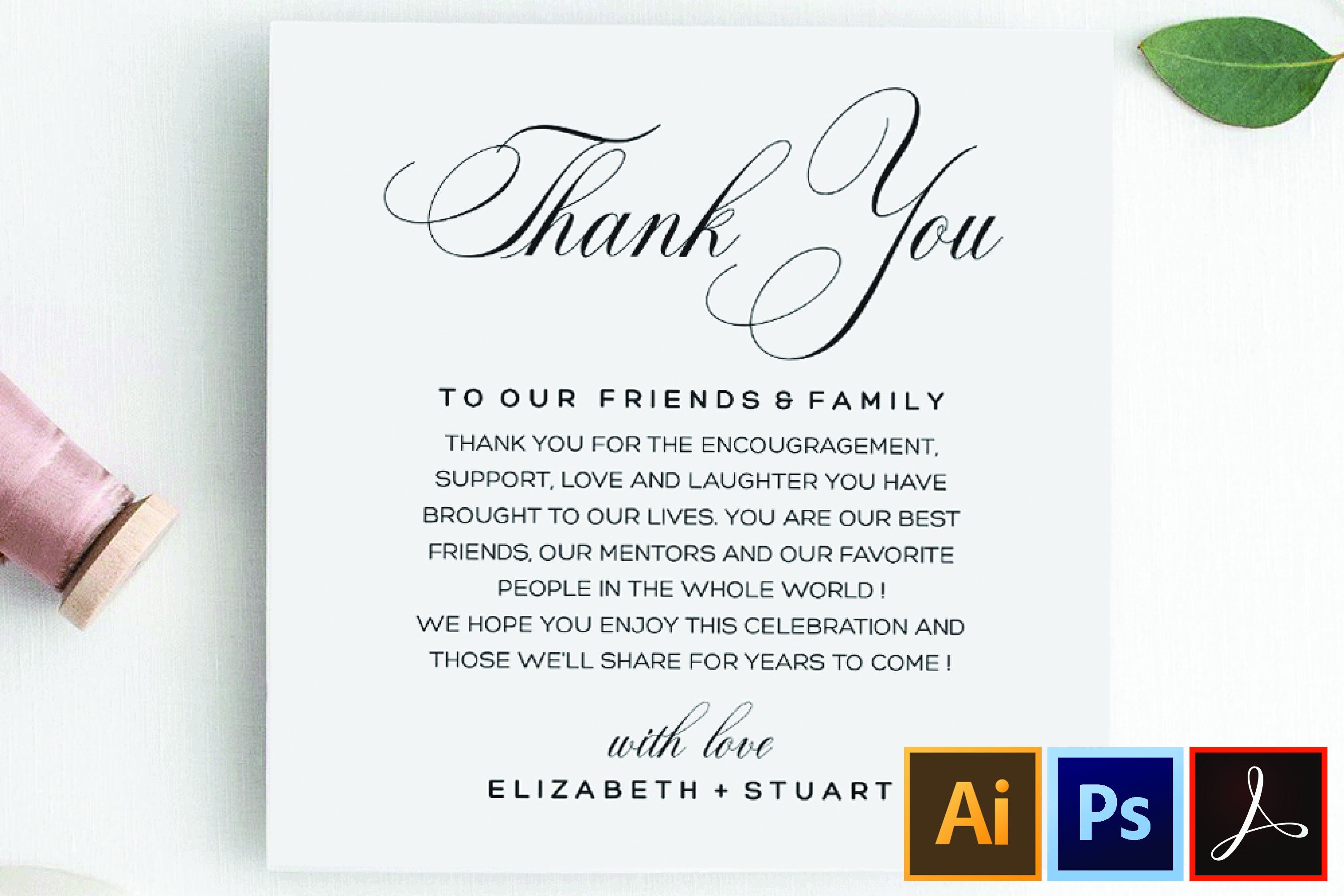 Thank You Note Template Wedding