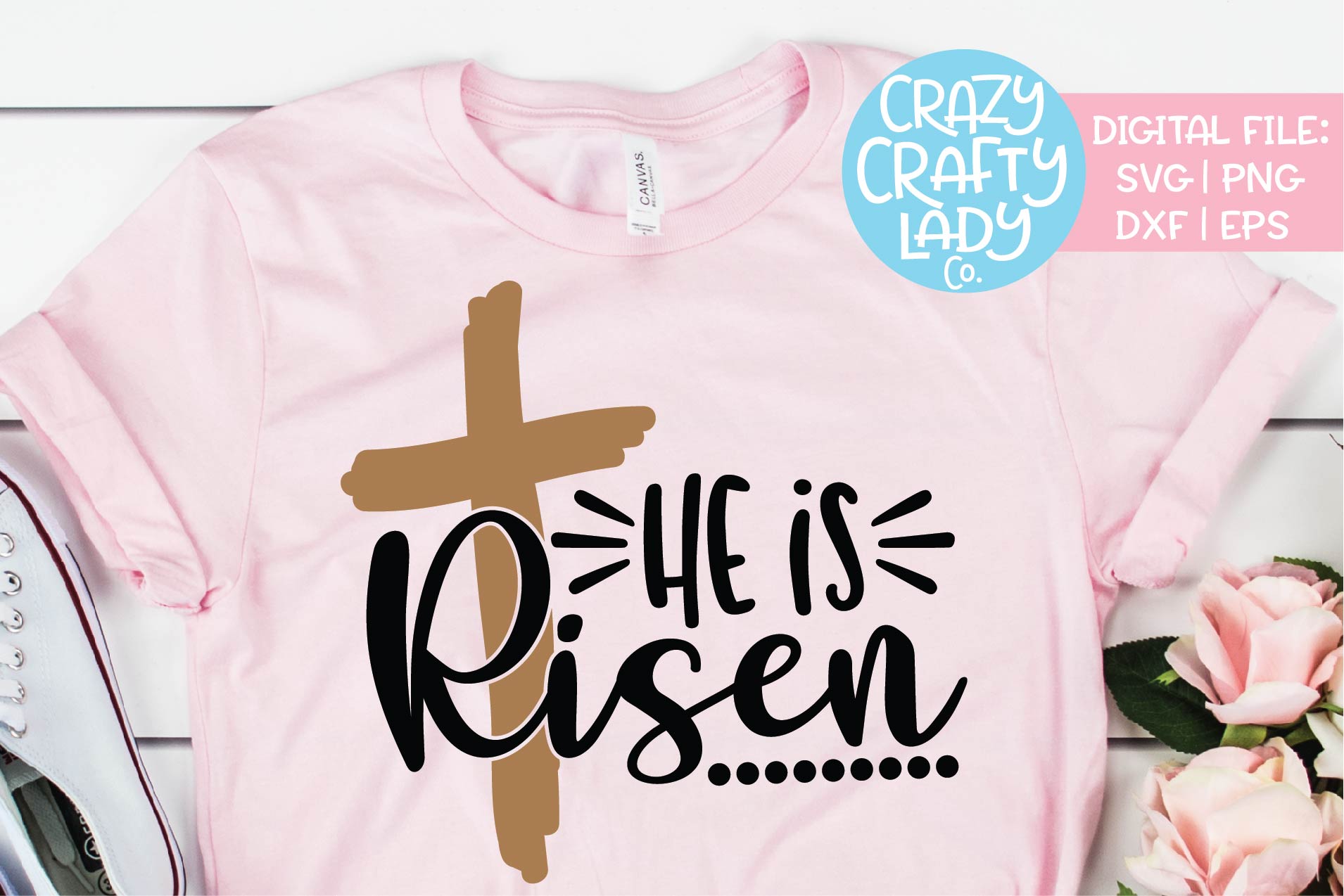 Download He Is Risen Christian Easter SVG DXF EPS PNG Cut File