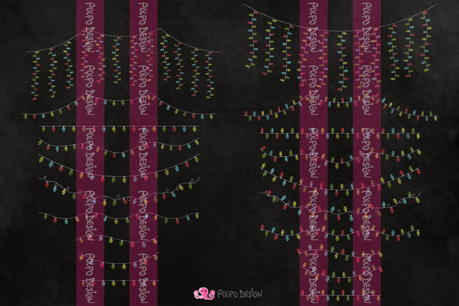Download Chalkboard String Lights clipart (49434) | Decorations | Design Bundles