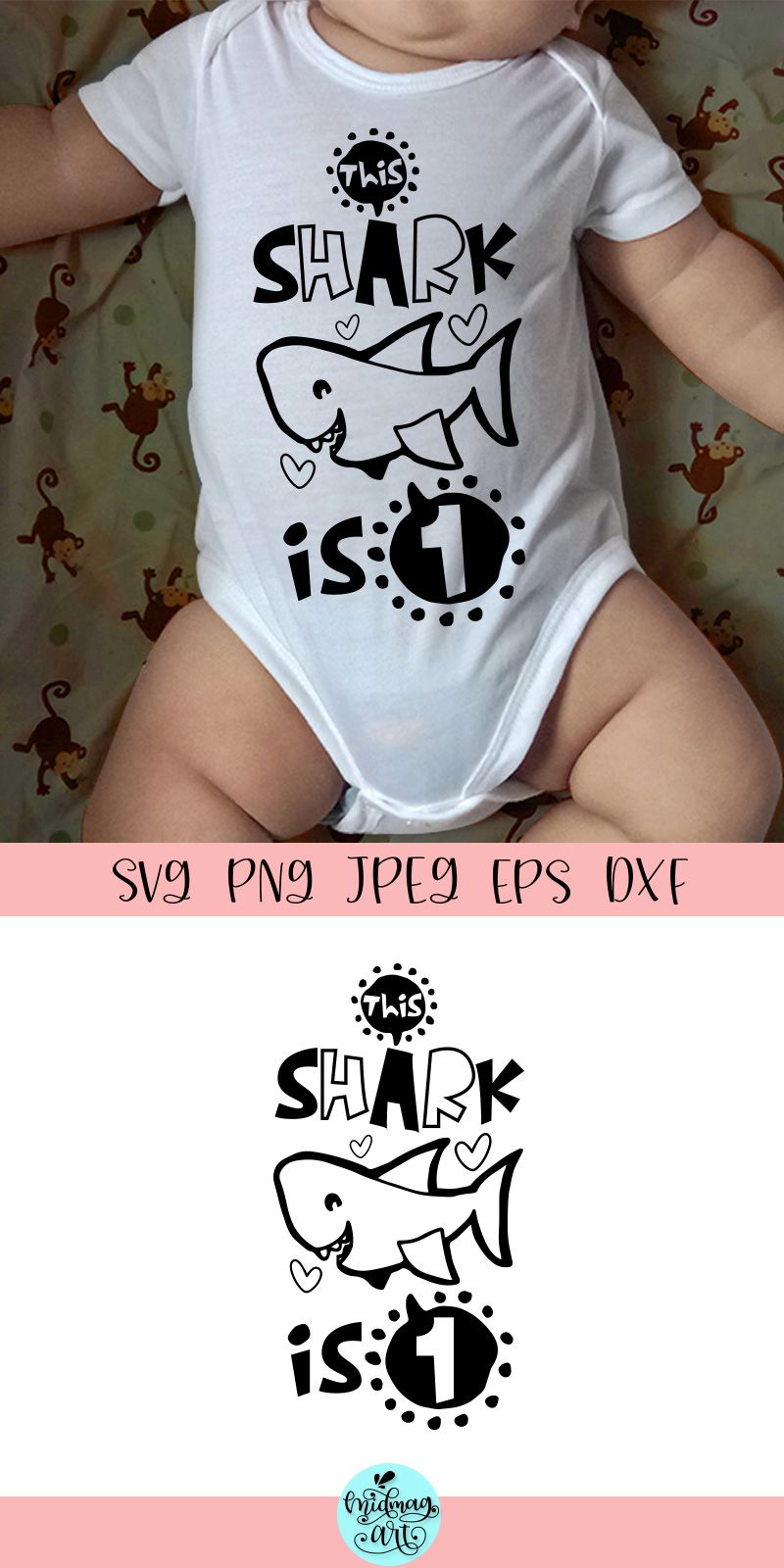 This shark is one svg, first birthday shirt svg