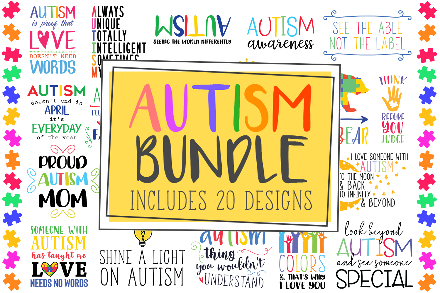 Download SALE! 20 Autism quotes Bundle svg, Autism svg bundle
