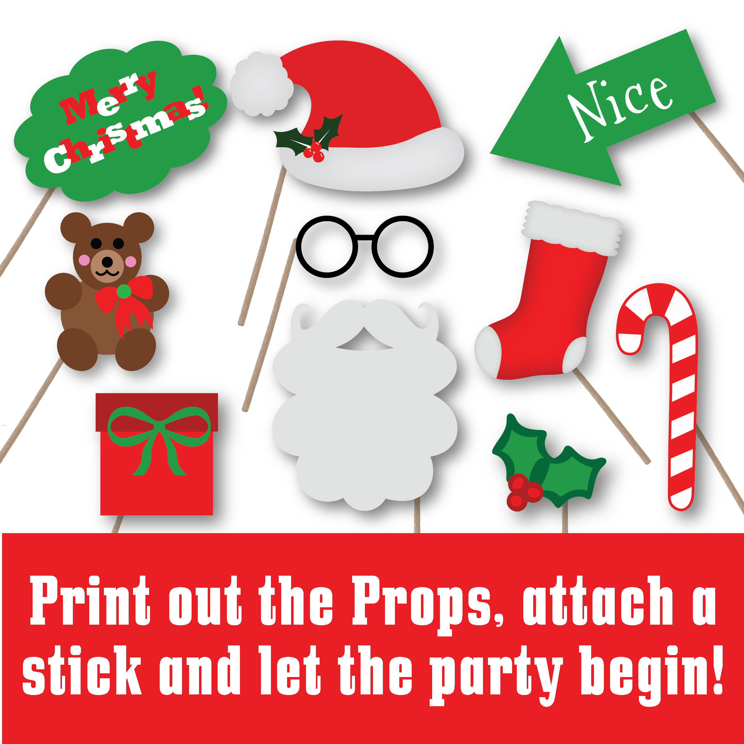 Christmas Photo Booth Props Svg Cut File Png Dxf 42358 Svgs Design Bundles