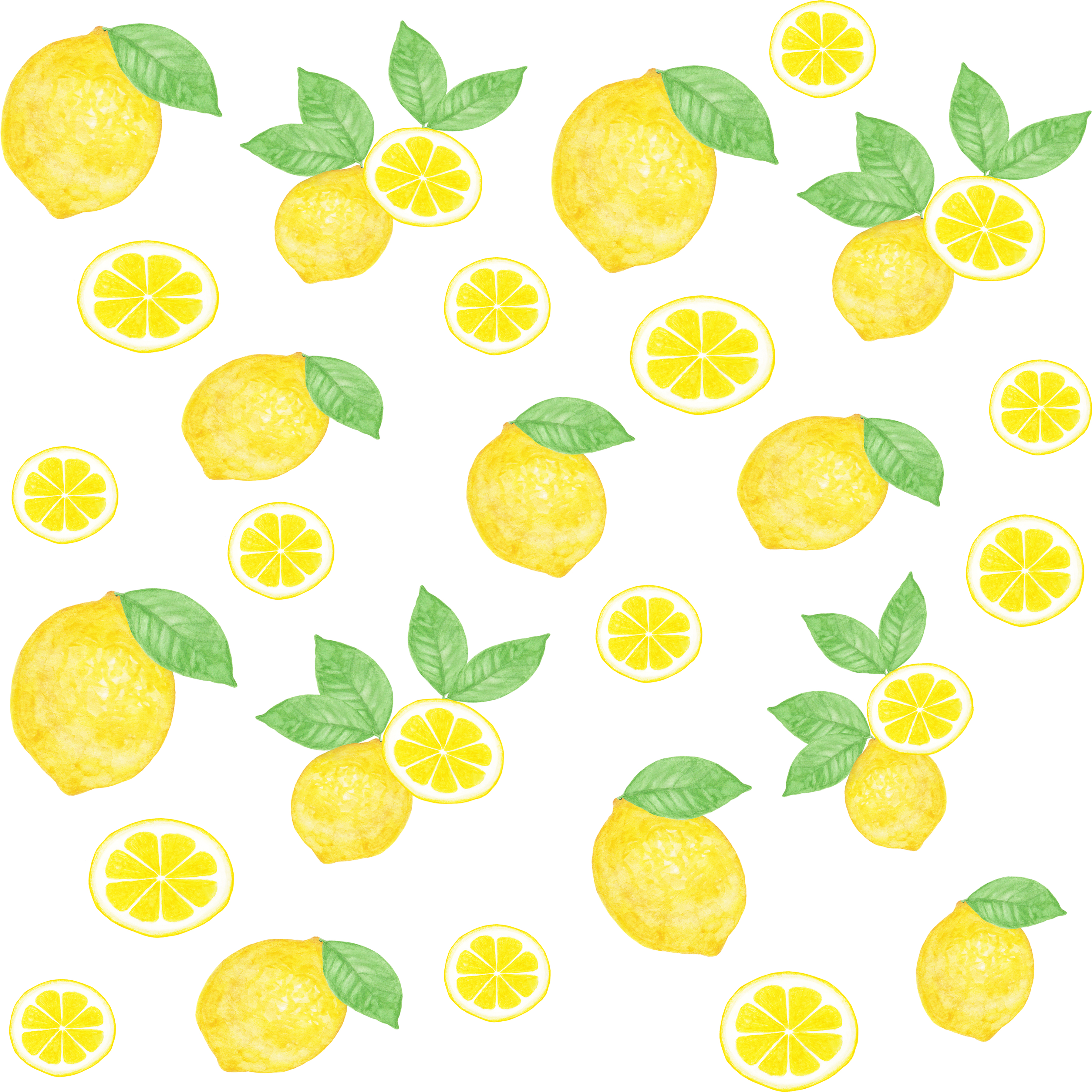 Watercolor Lemon Digital Papers, Lemon Seamless Pattern (92344