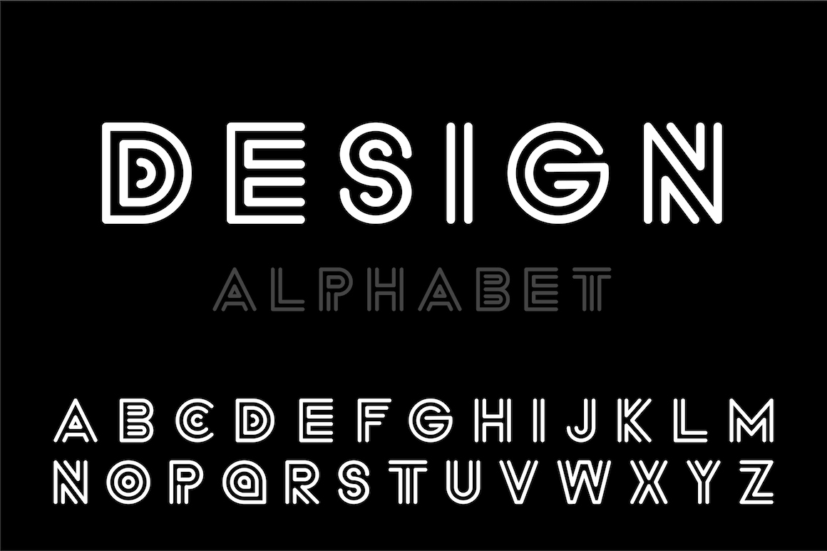 Modern designer  font  striped letters
