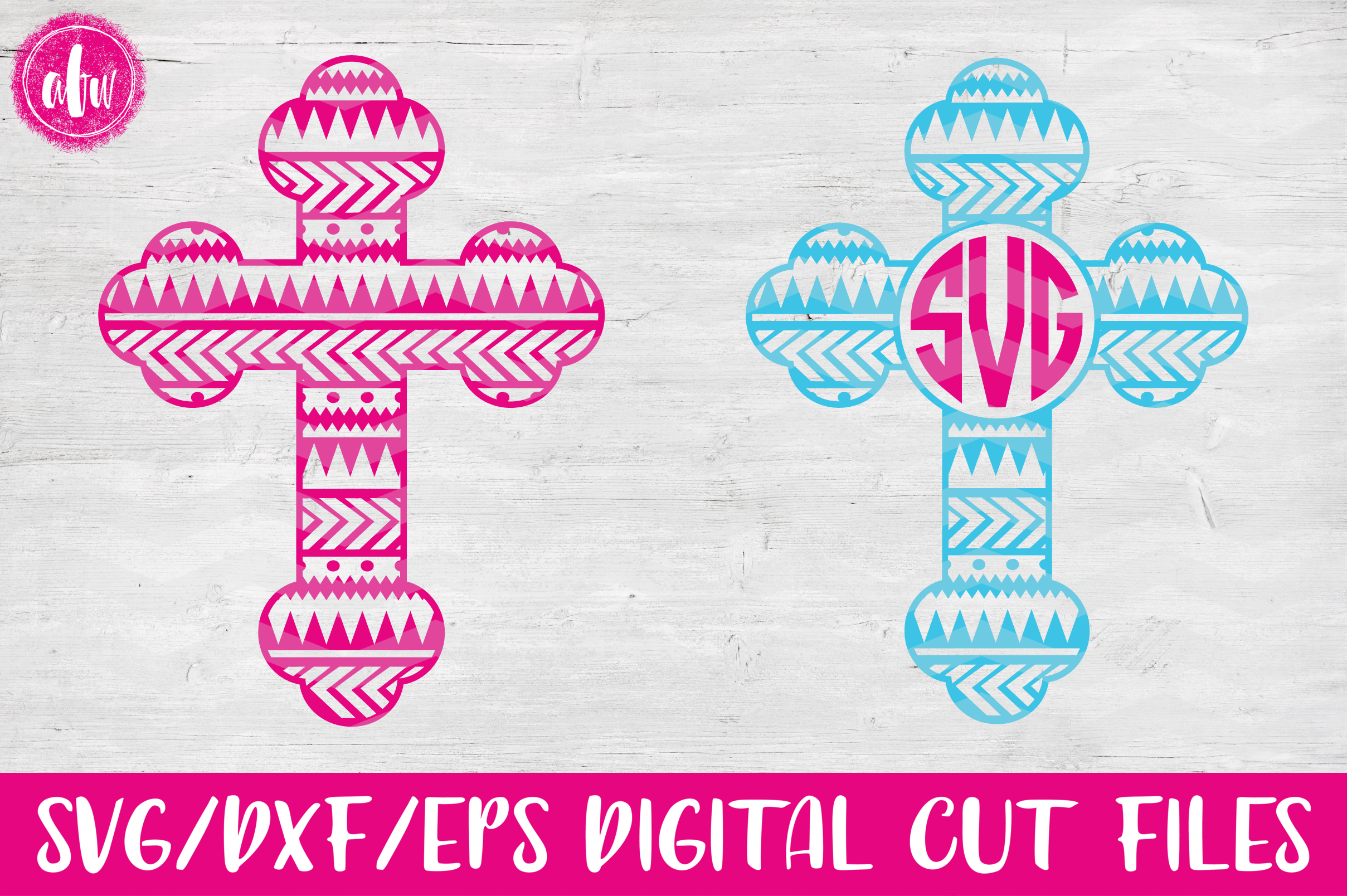 Download Aztec Cross Set - SVG, DXF, EPS Cut File