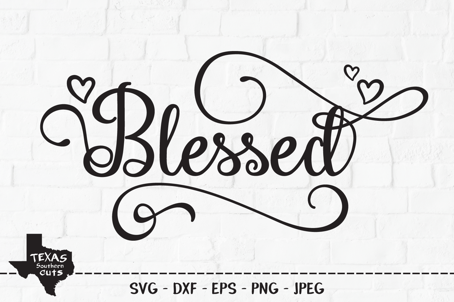 Download Blessed SVG, Cut File, Christian Shirt Design, Hearts ...