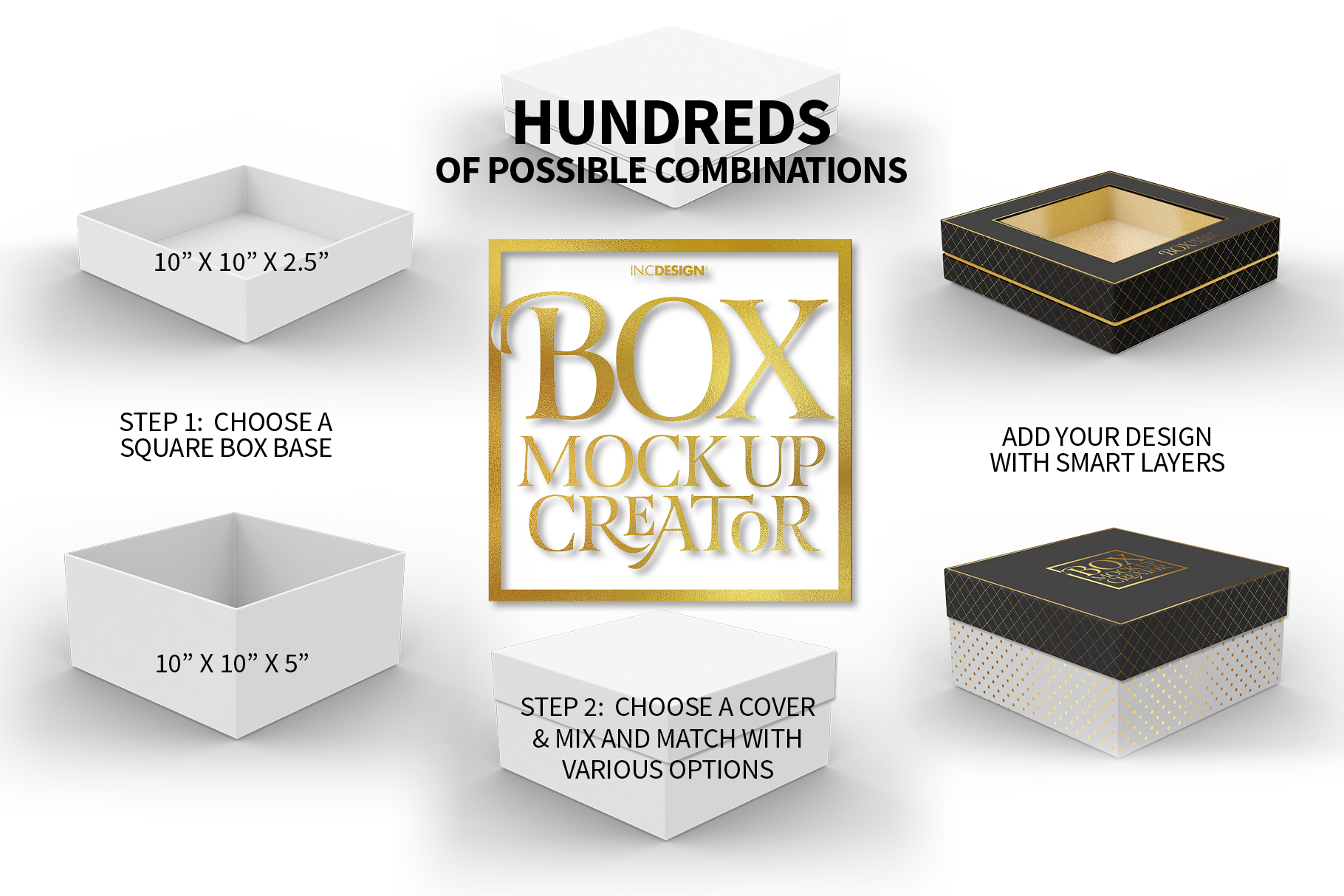 Download Square Box Packaging Mockup Creator (213810) | Branding | Design Bundles