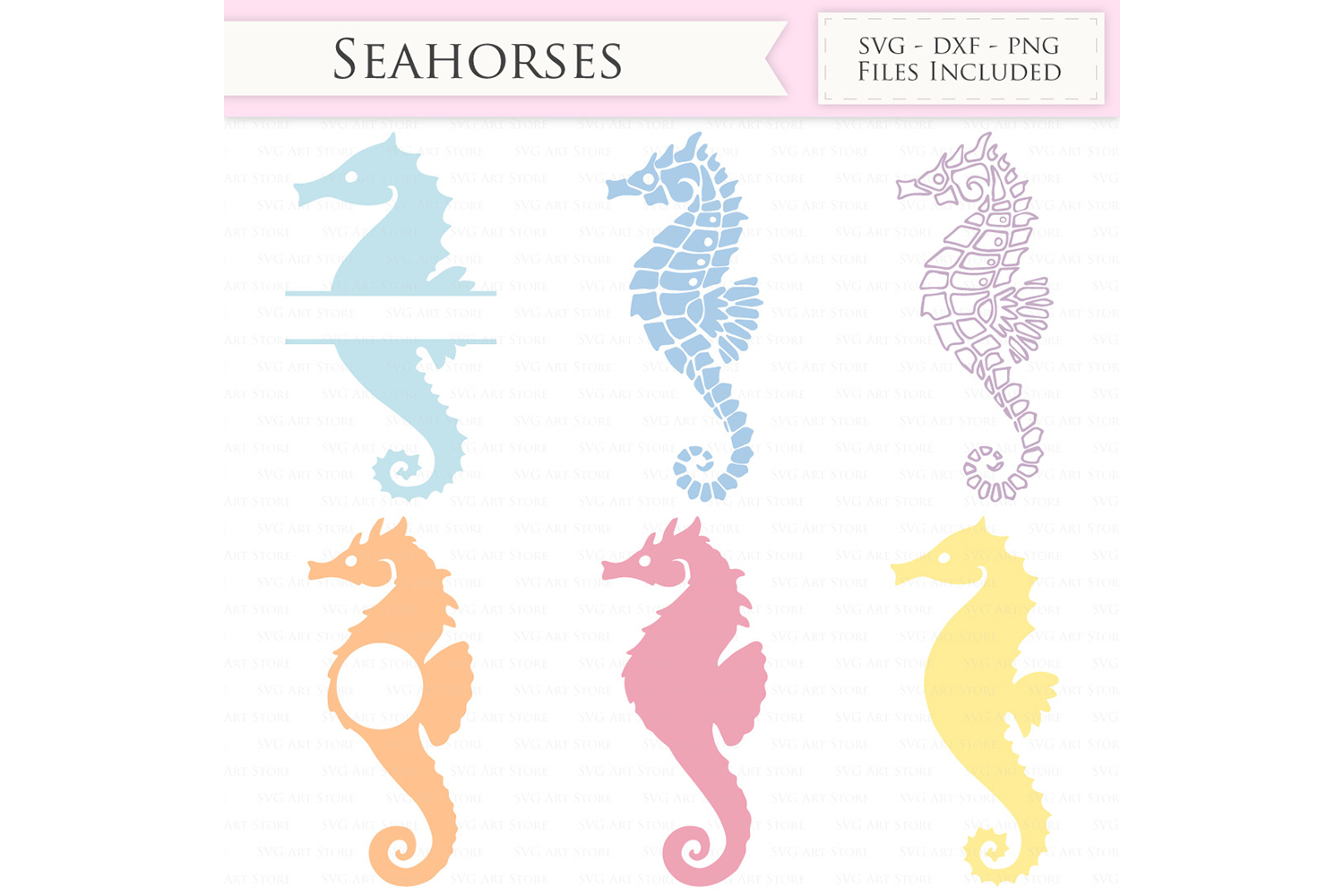 Download Seahorse SVG Files - nautical, sea horse monogram cut ...