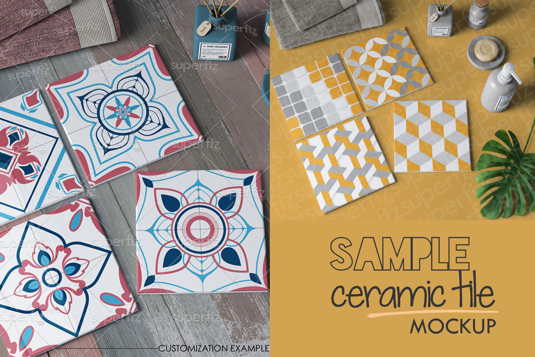 Sample Ceramic Tile Mockup PSD SM91Q