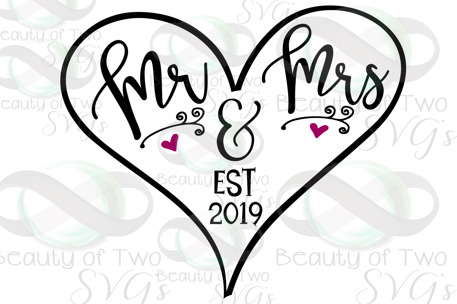 Download Mr and Mrs est 2019 Wedding svg & png, Wedding Gift rustic