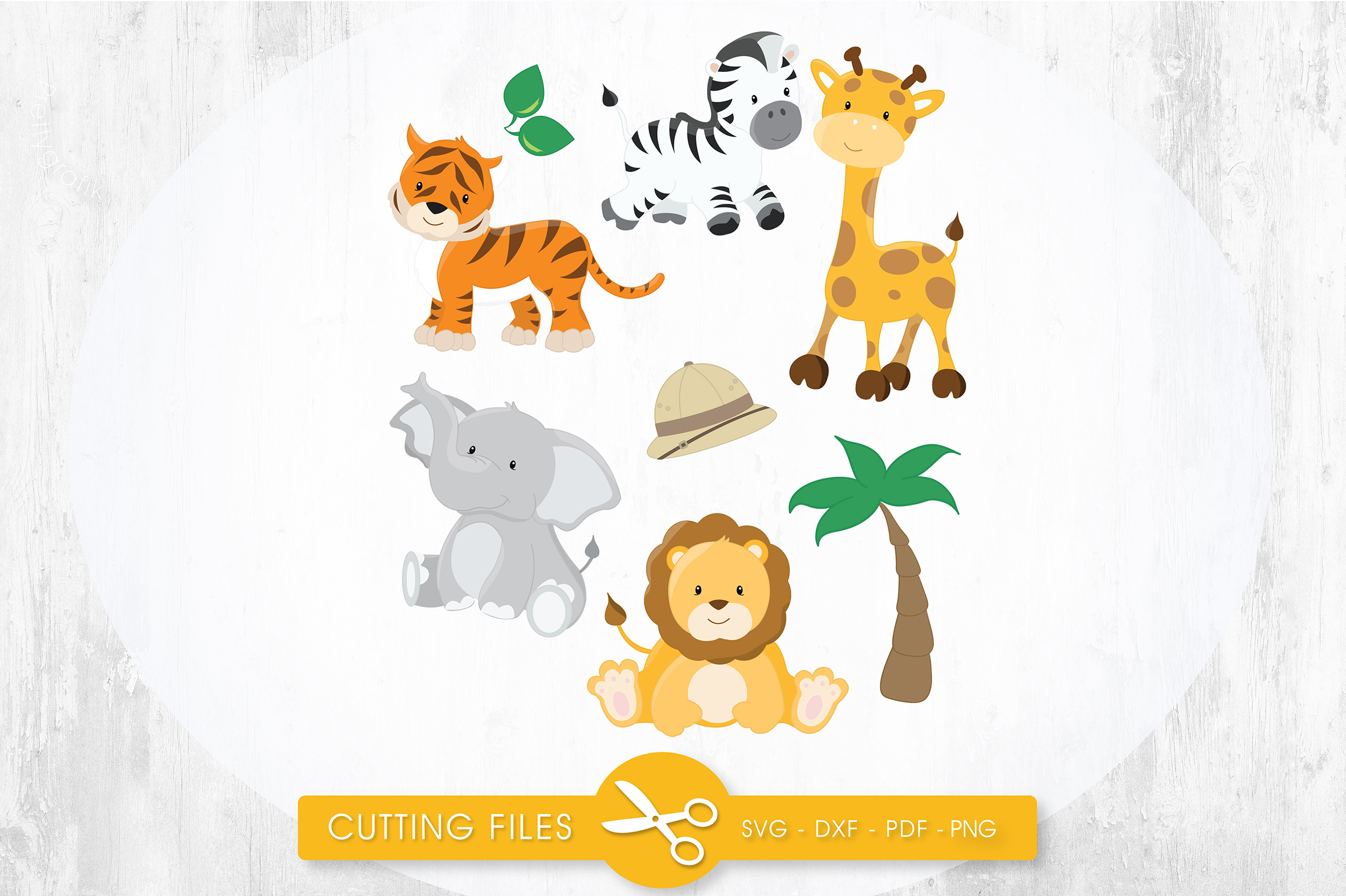 Safari Animals cutting files svg, dxf, pdf, eps included - cut files for cricut and silhouette ...