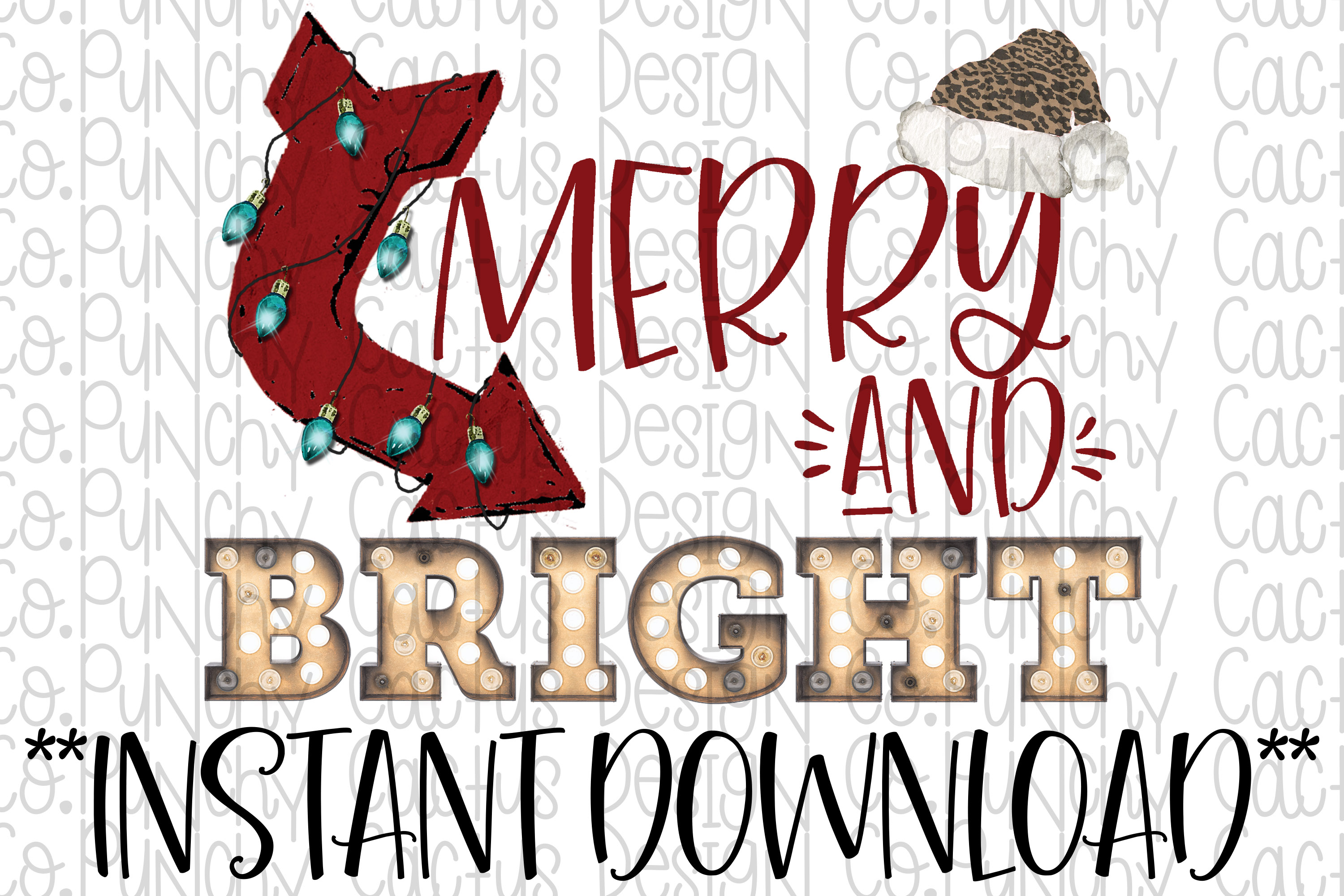 Download Merry & Bright Sublimation Download, Christmas (316200 ...