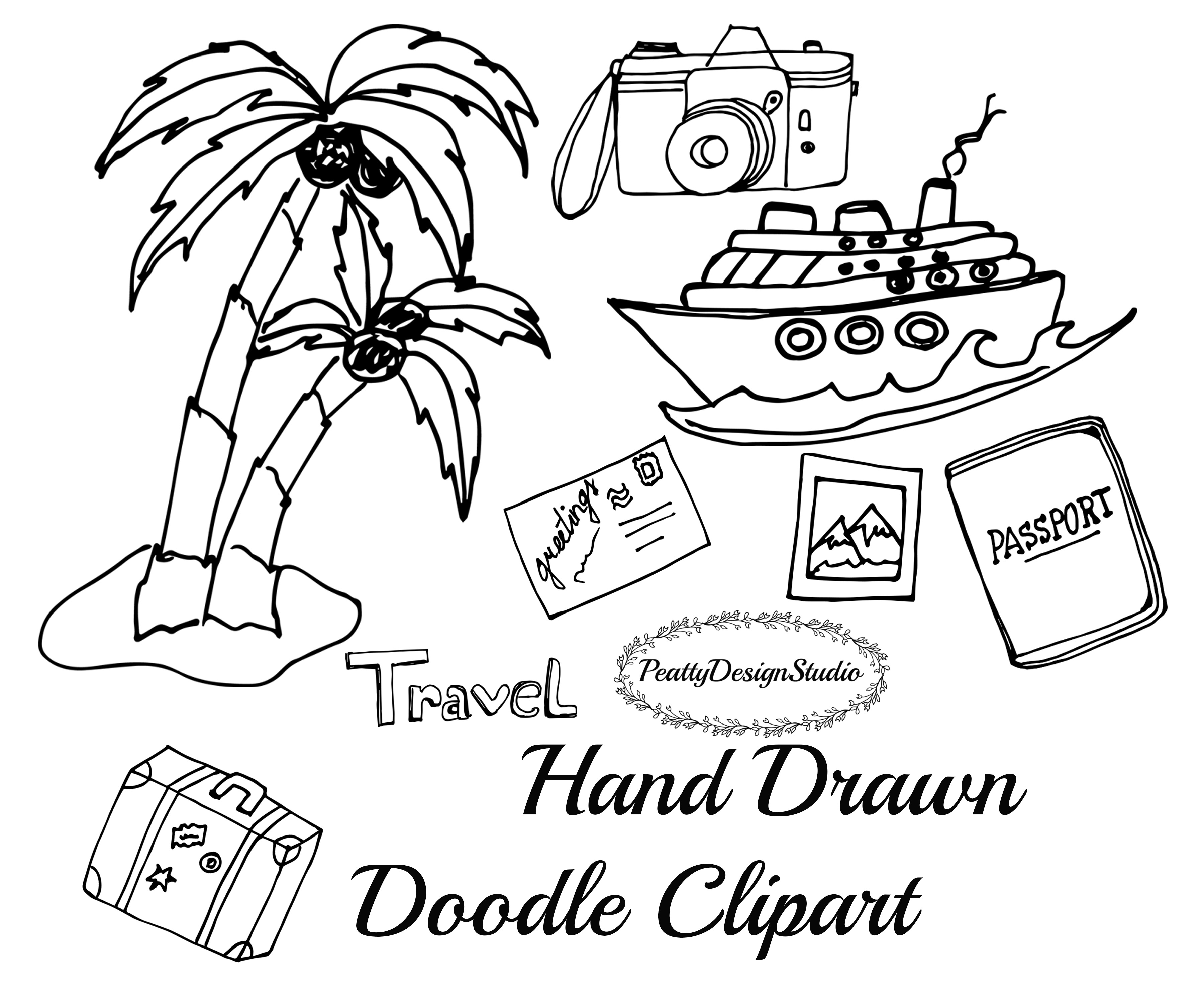 Doodle Travel Clipart 38194 Illustrations Design Bundles