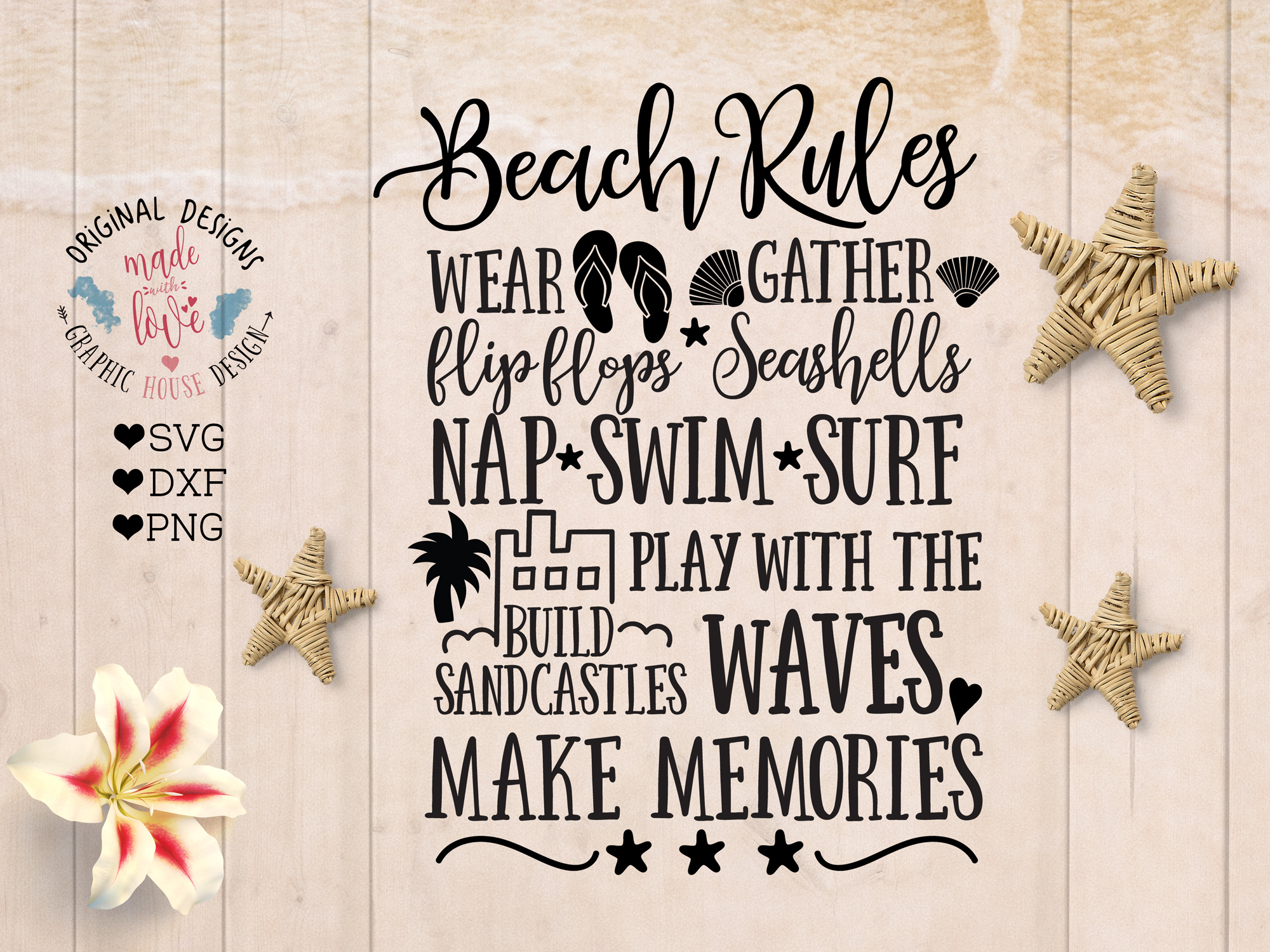 Download Beach Rules Cut File SVG, DXF, PNG