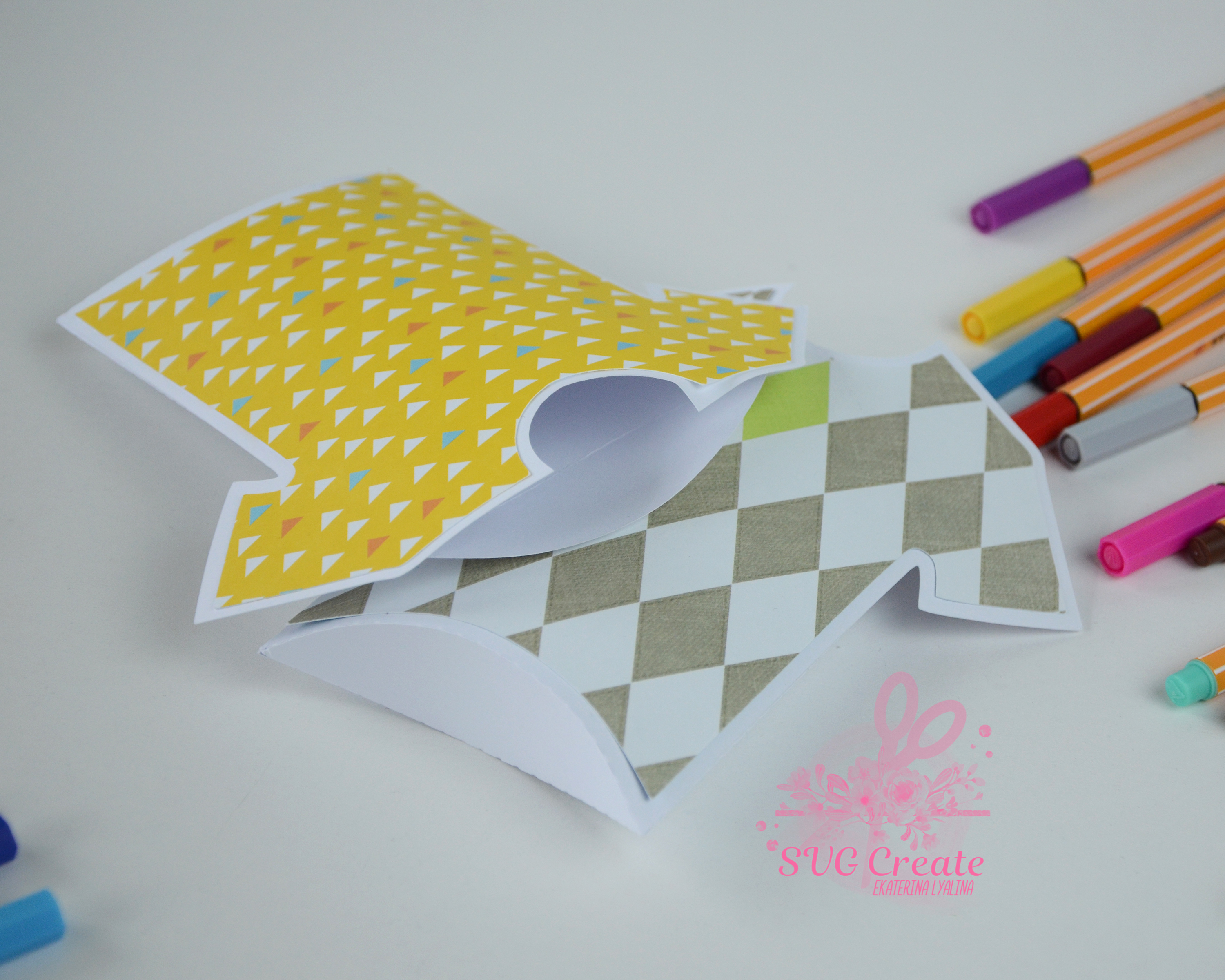 Download Pillow T-shirt box template gift file favor papercut svg ...
