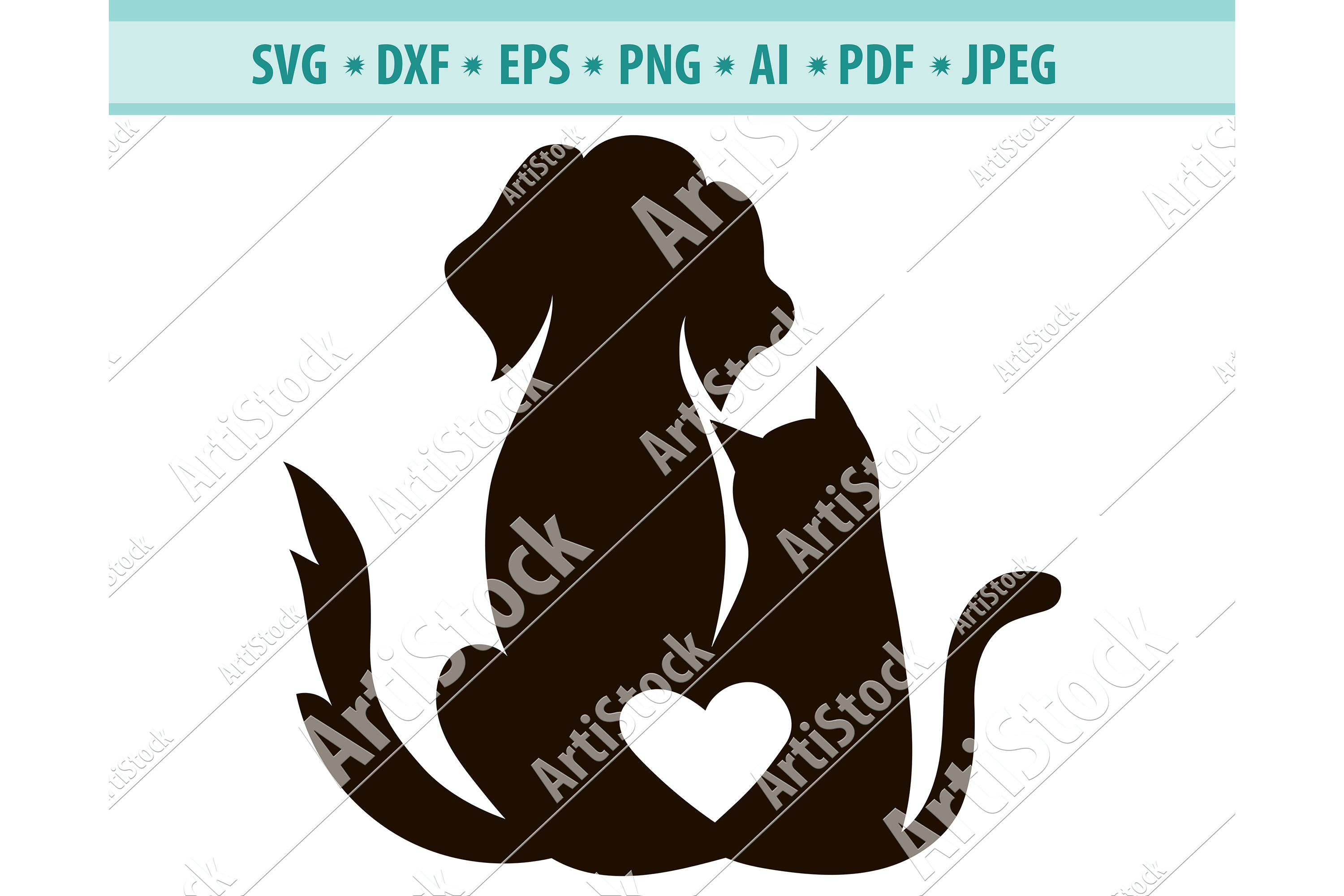 Cat Dog Svg Veterinary Logo Svg Cute Pets Dxf Png Eps