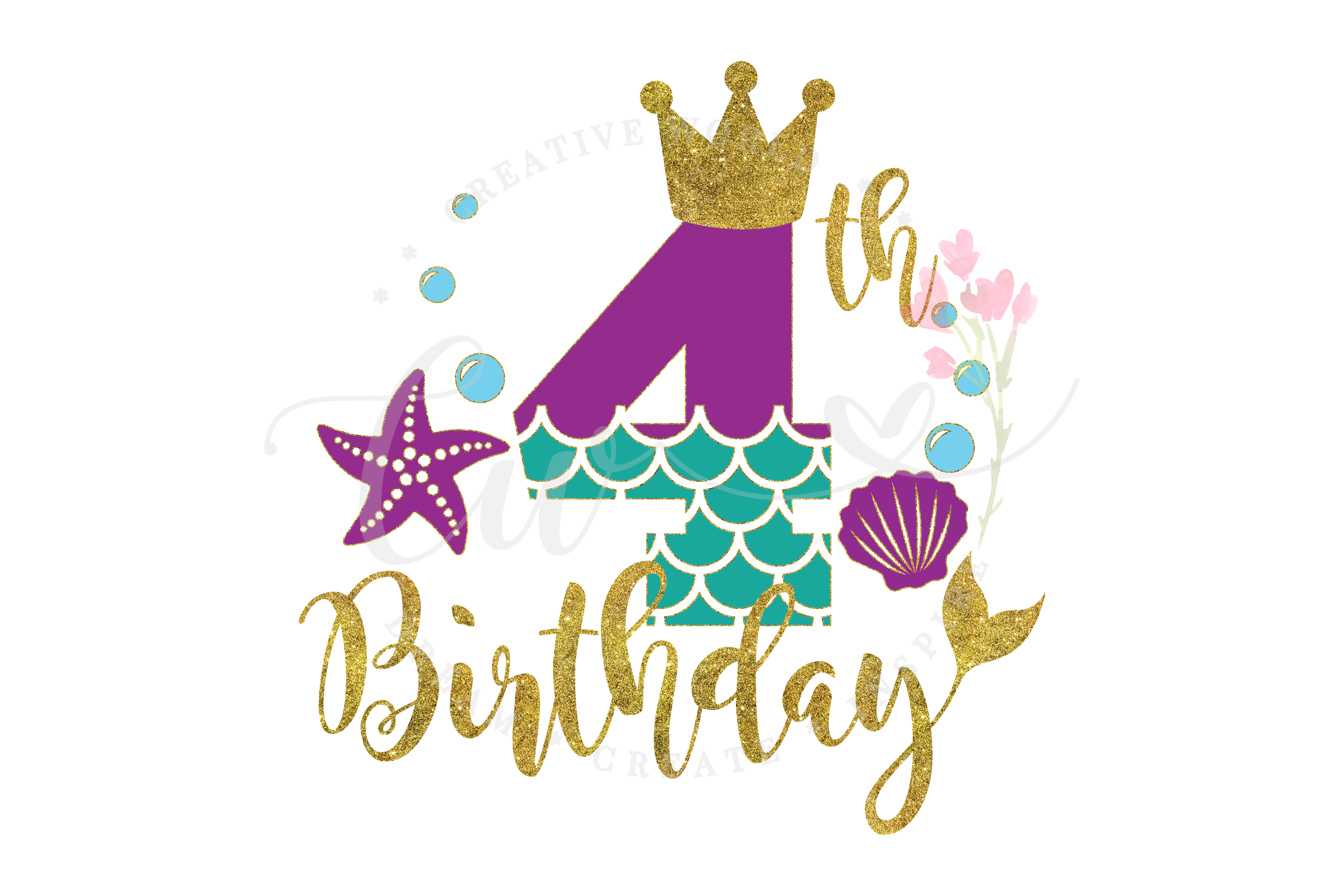 Download My 4th Birthday Mermaid SVG | Mermaid SVG | Mermaid ...
