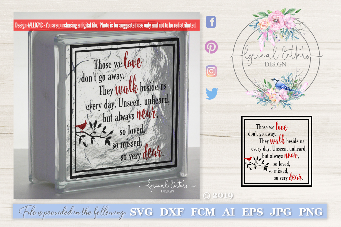 Those We Love Don't Go Away Cardinal SVG DXF LL074C (13060 ...