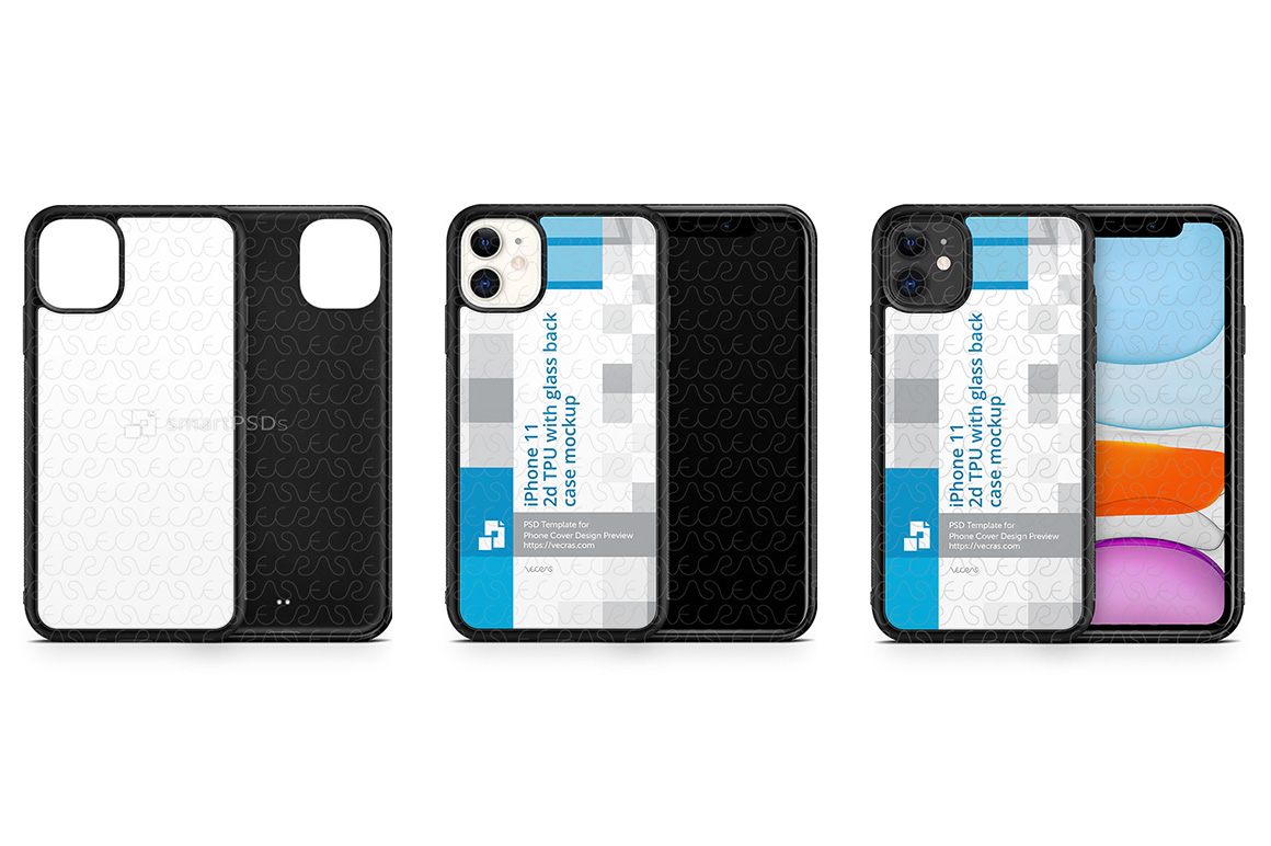 Download iPhone 11 2019 2d TPU Glass Back Case Design Mockup ...