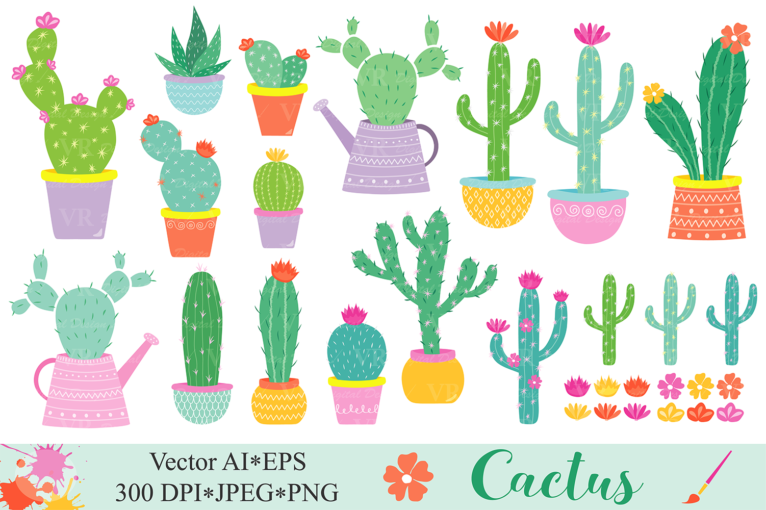 Download Cactus clipart / Cacti plants clip art / Cute potted ...