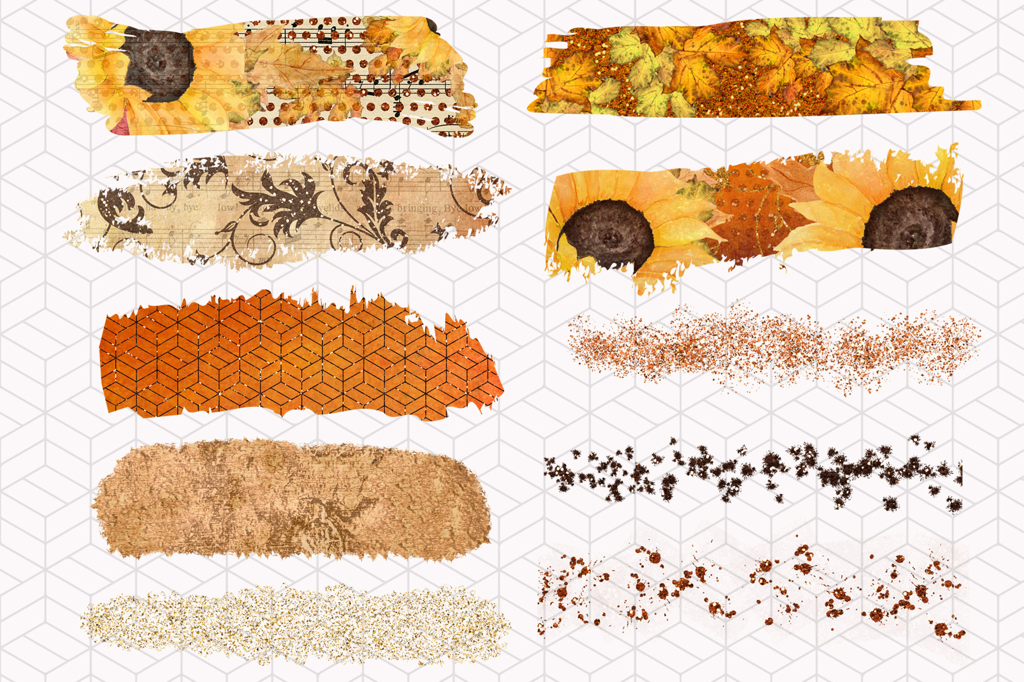 Download Autumn Brush Strokes,Fall Color Palette,Thanksgiving clipart