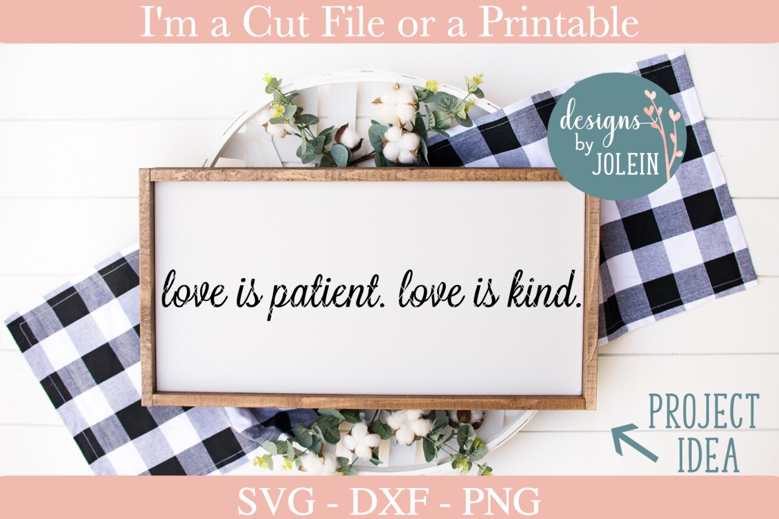 Download Love is patient. Love is kind. SVG, PNG, DXF