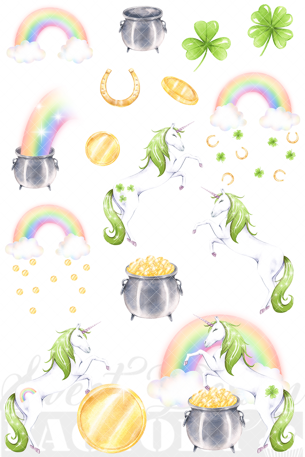 Download Saint Patrick's day unicorn clipart