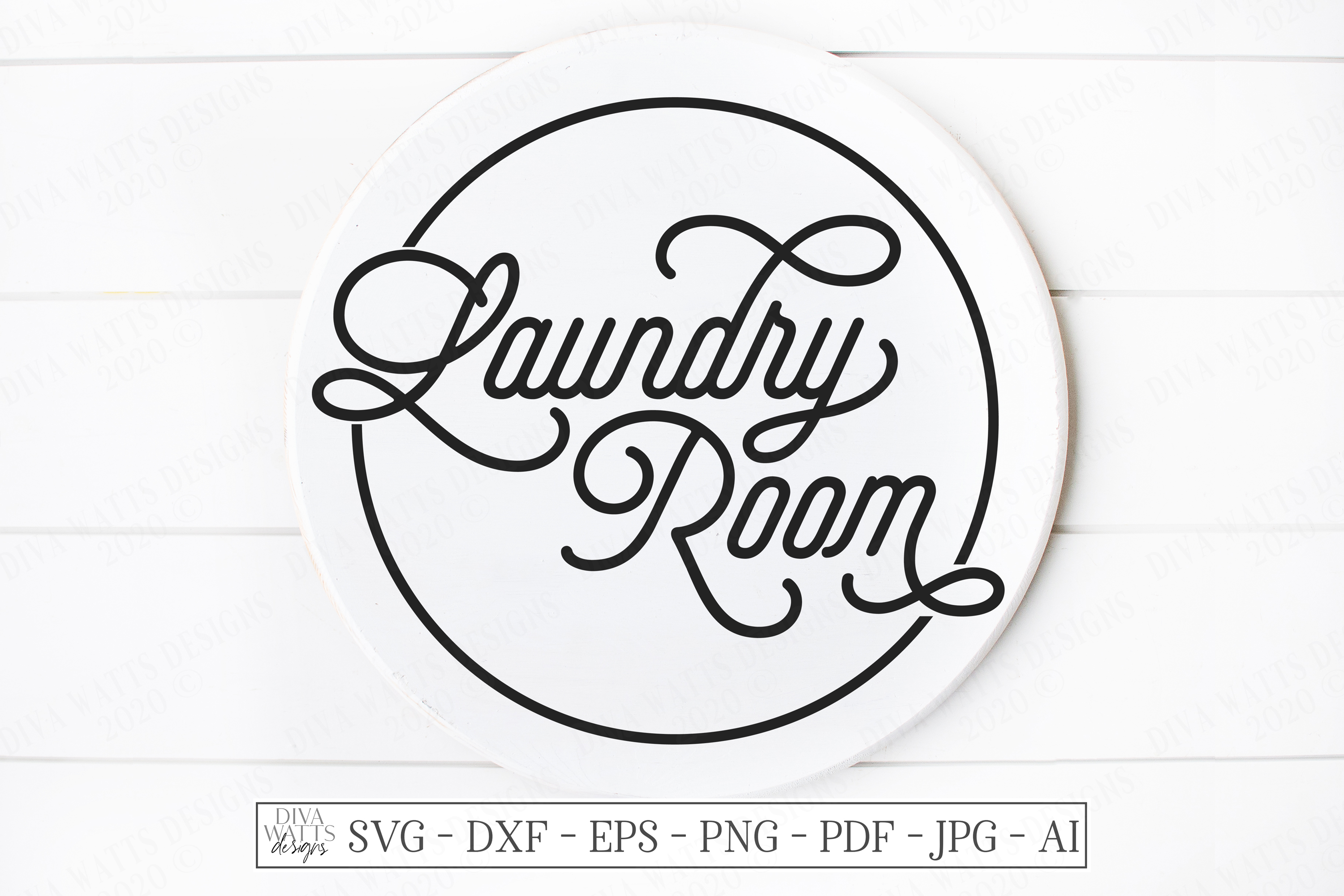Laundry Room - Retro Vintage Style - Circular Round Sign SVG (518568) | SVGs | Design Bundles