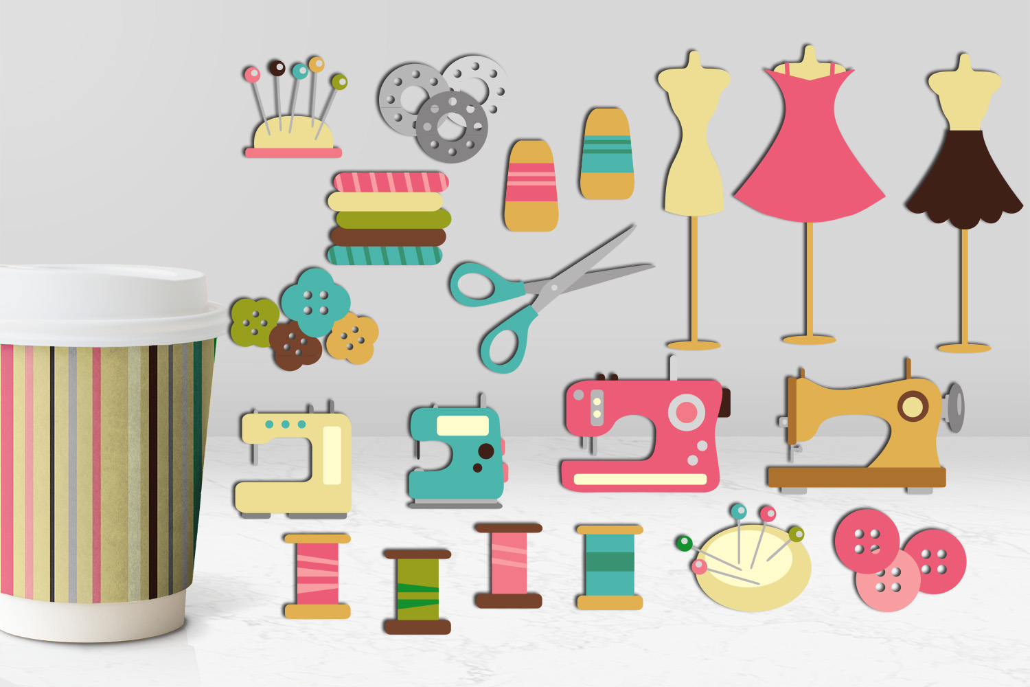 Hobby craft sewing graphics illustration (87515) | Illustrations ...