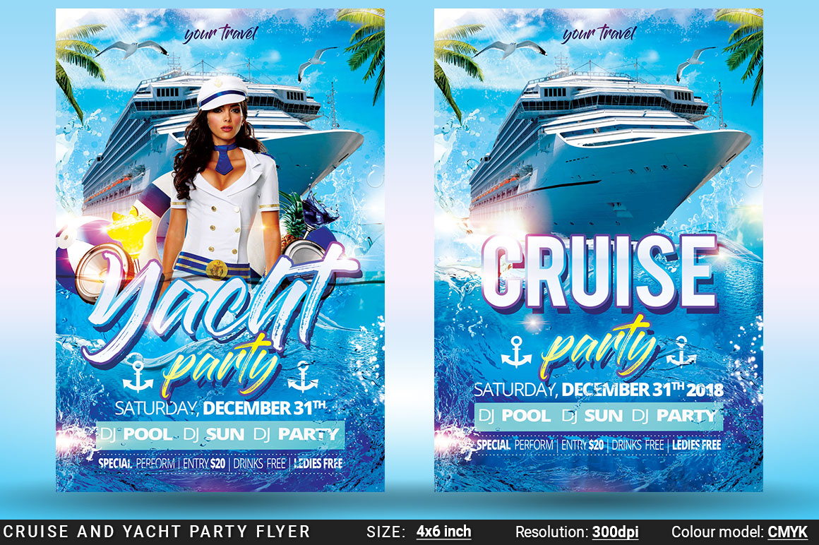 yacht party flyer template
