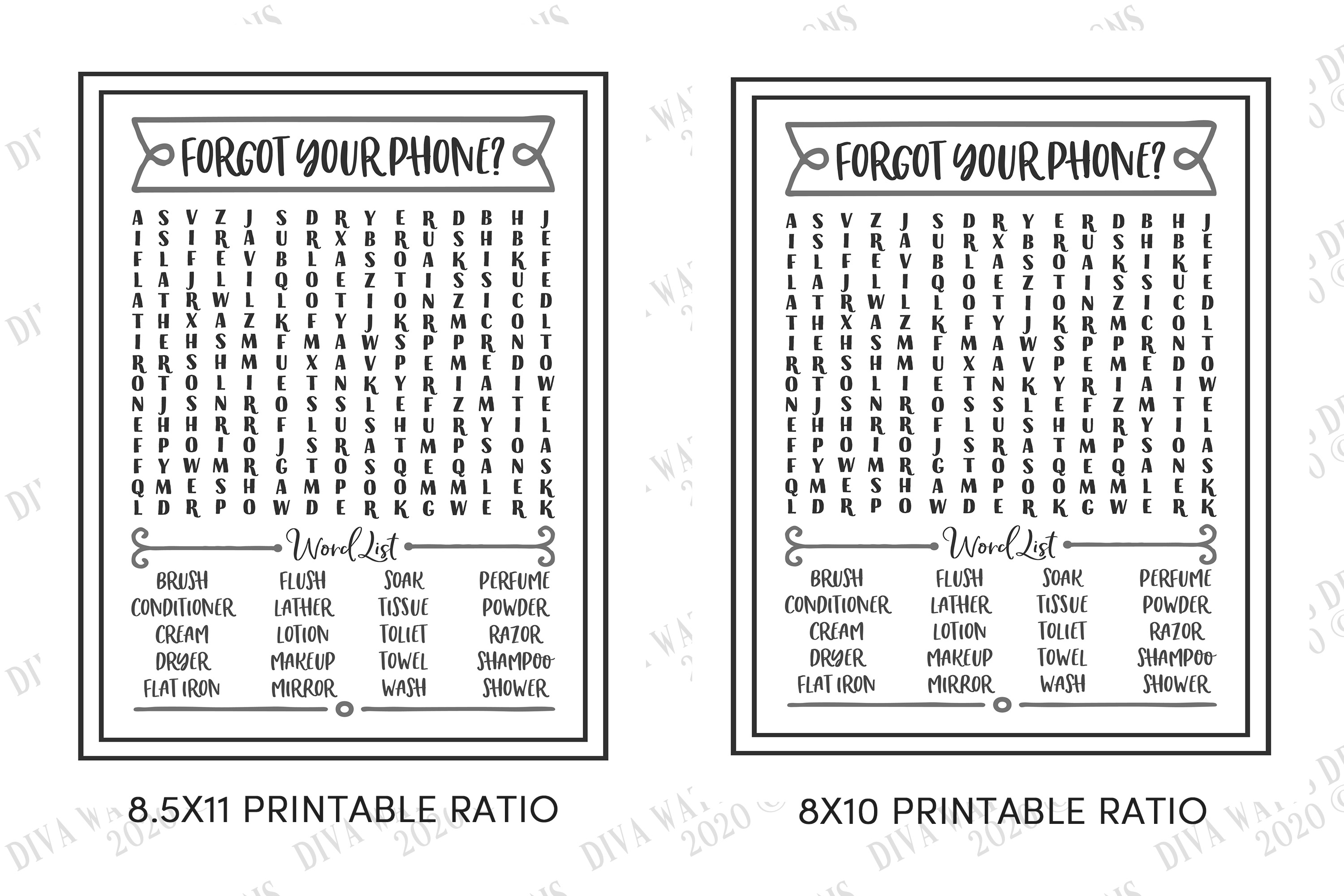 Download Word Search - Forgot Your Phone? - Bathroom Humor Sign - SVG