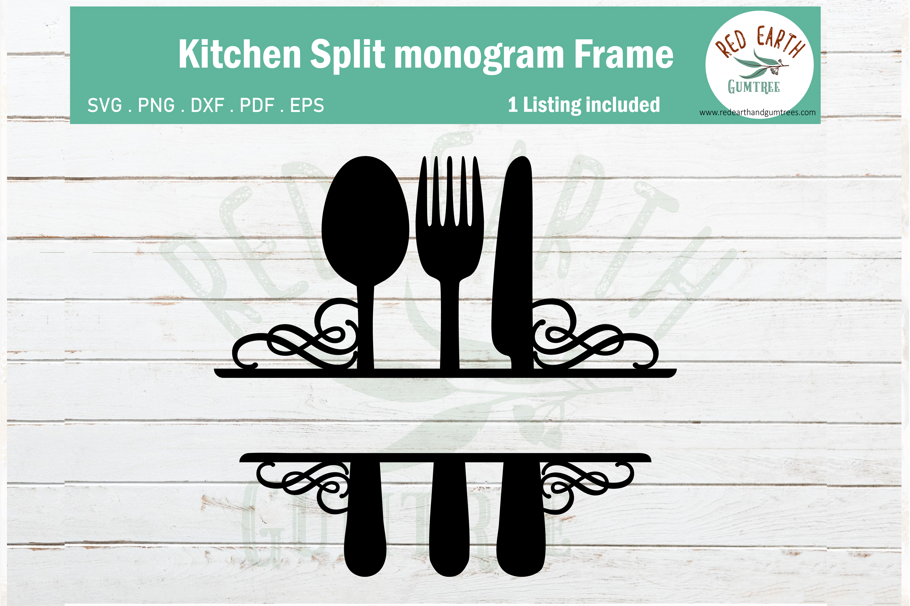 Download Kitchen split monogram frame,rustic monogram svg SVG,PNG,DXF
