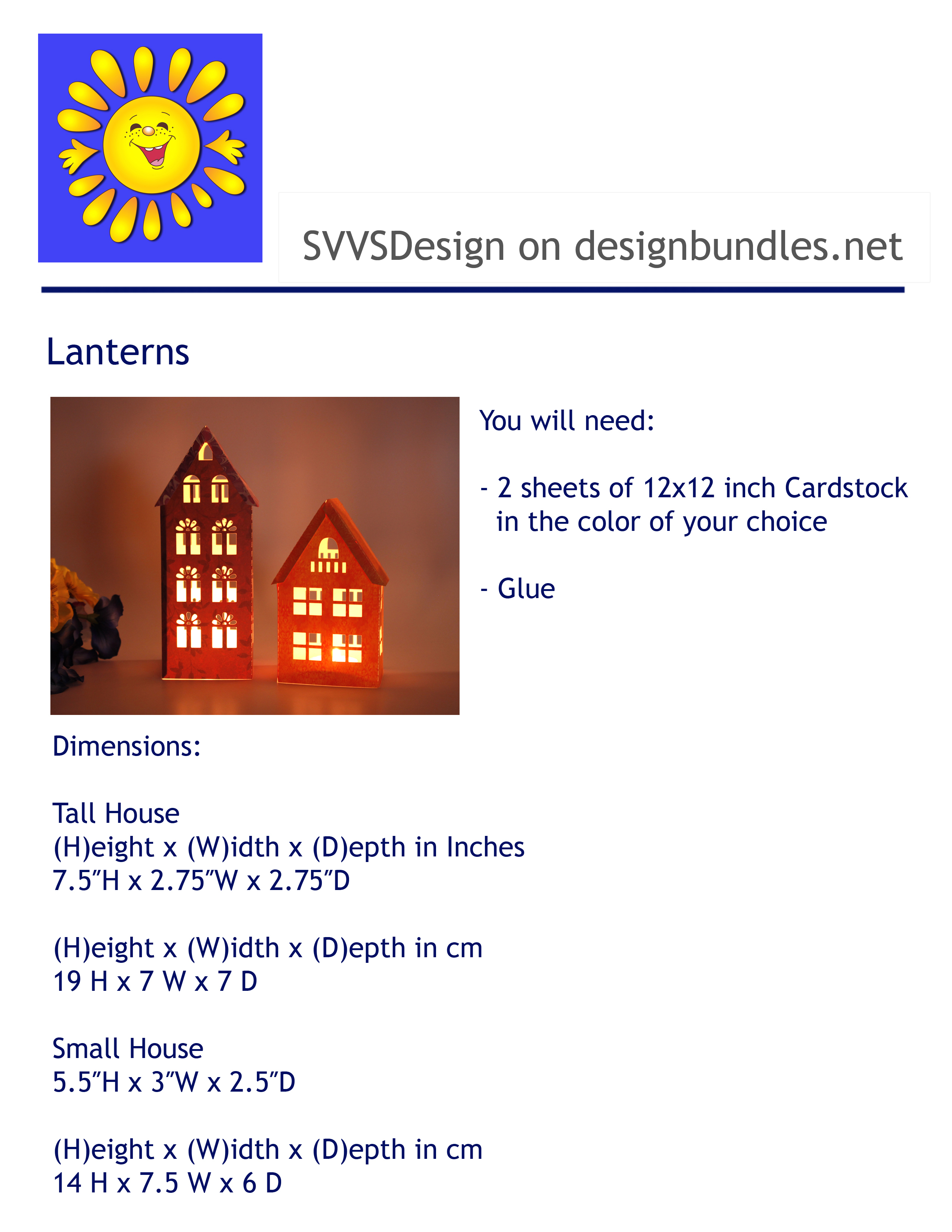 SVG DIY 3D Lantern, Houses, Cutting File, Templates for ...