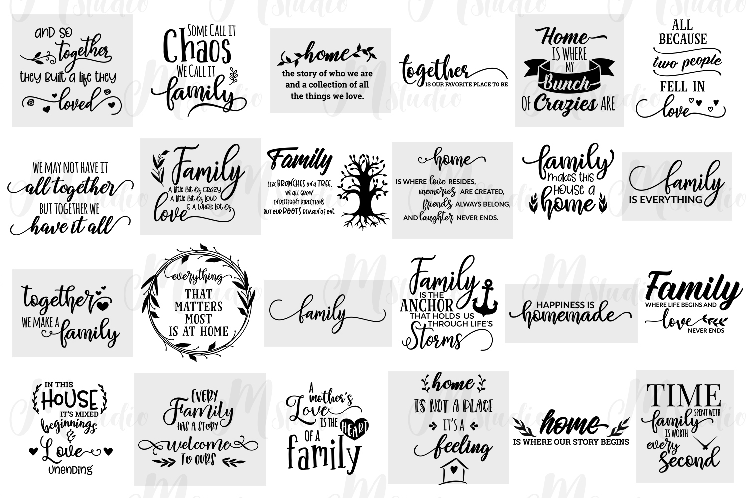 Family Quotes svg bundle (183848) | Cut Files | Design Bundles