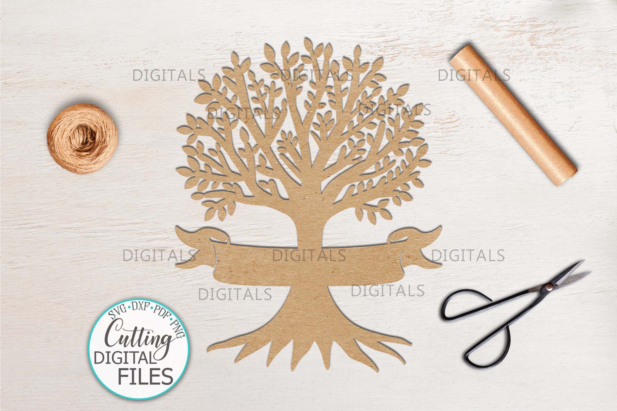 Download Family reunion tree with names ribbon paper laser cut svg ...